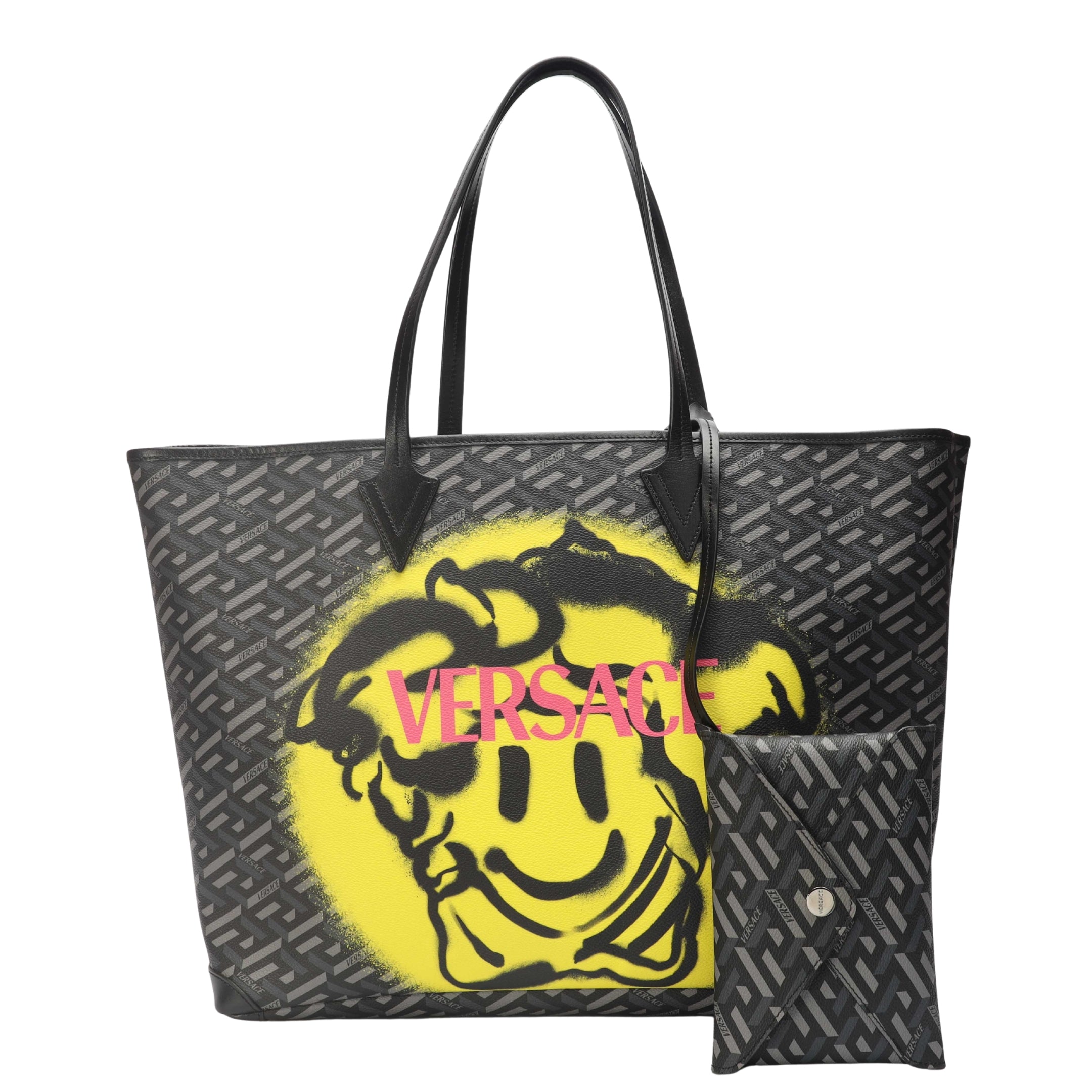 Versace Medusa Tag Canvas Tote