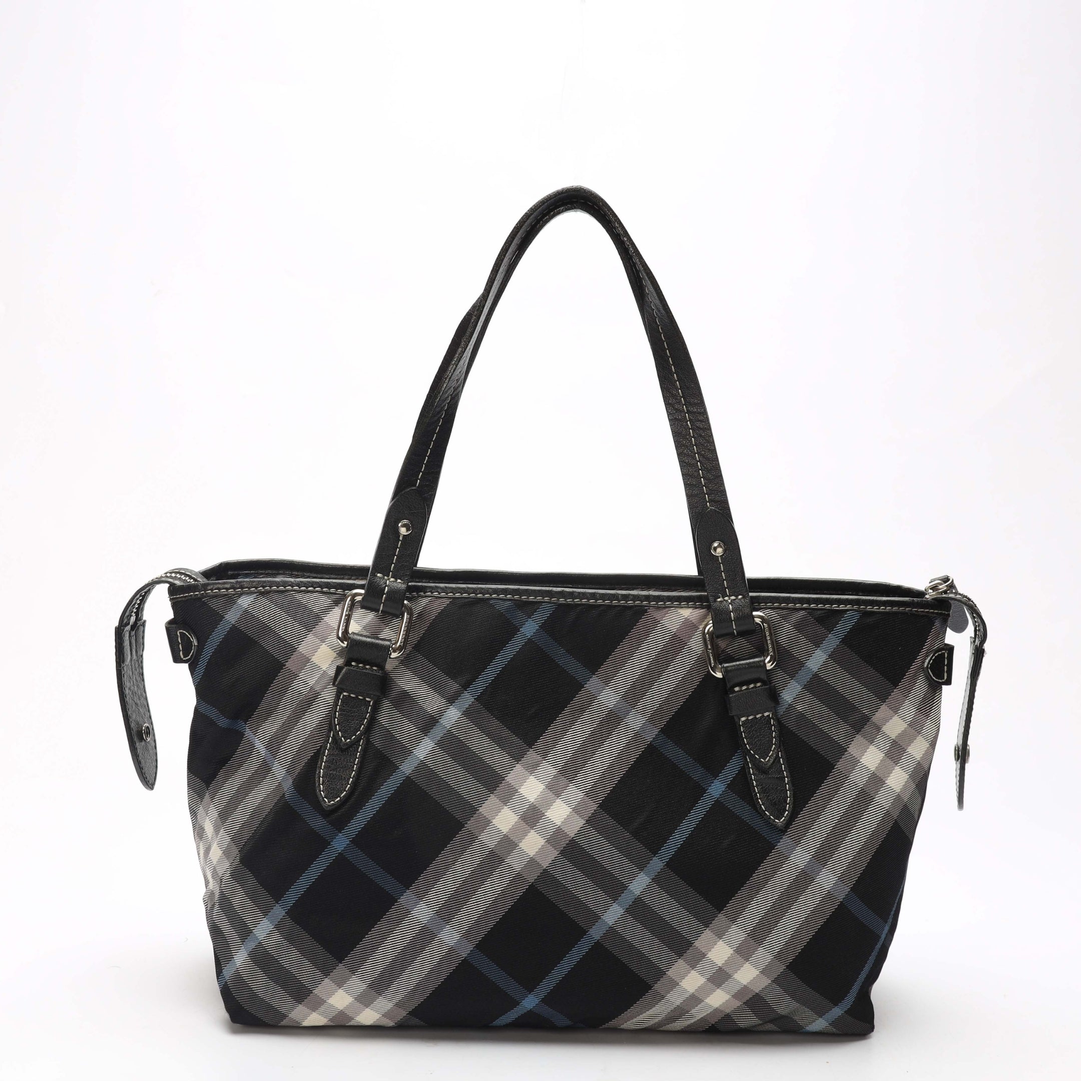 Burberry Blue Plaid Checks Tote