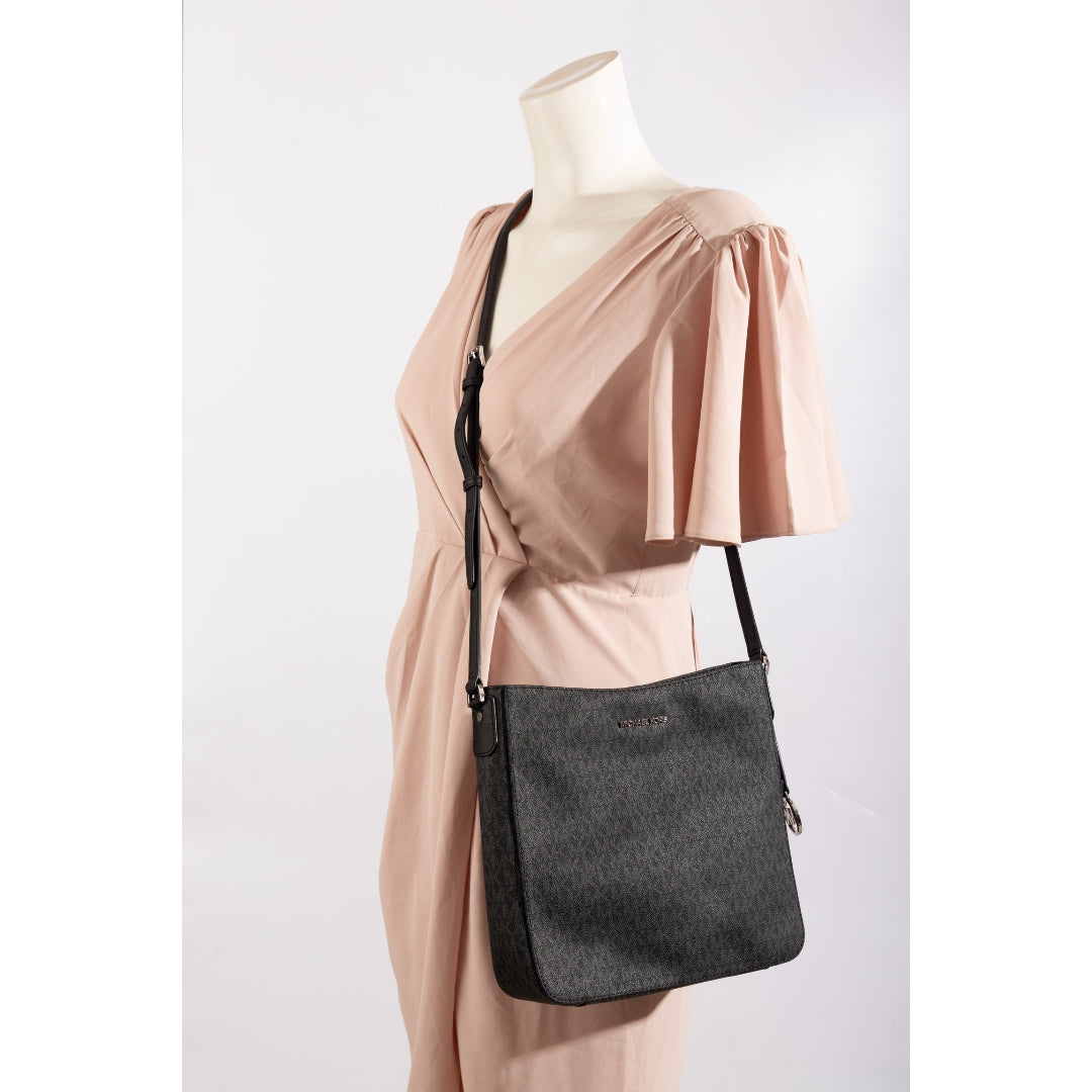 Michael Kors Black Jet Set Travel Logo Messenger Bag