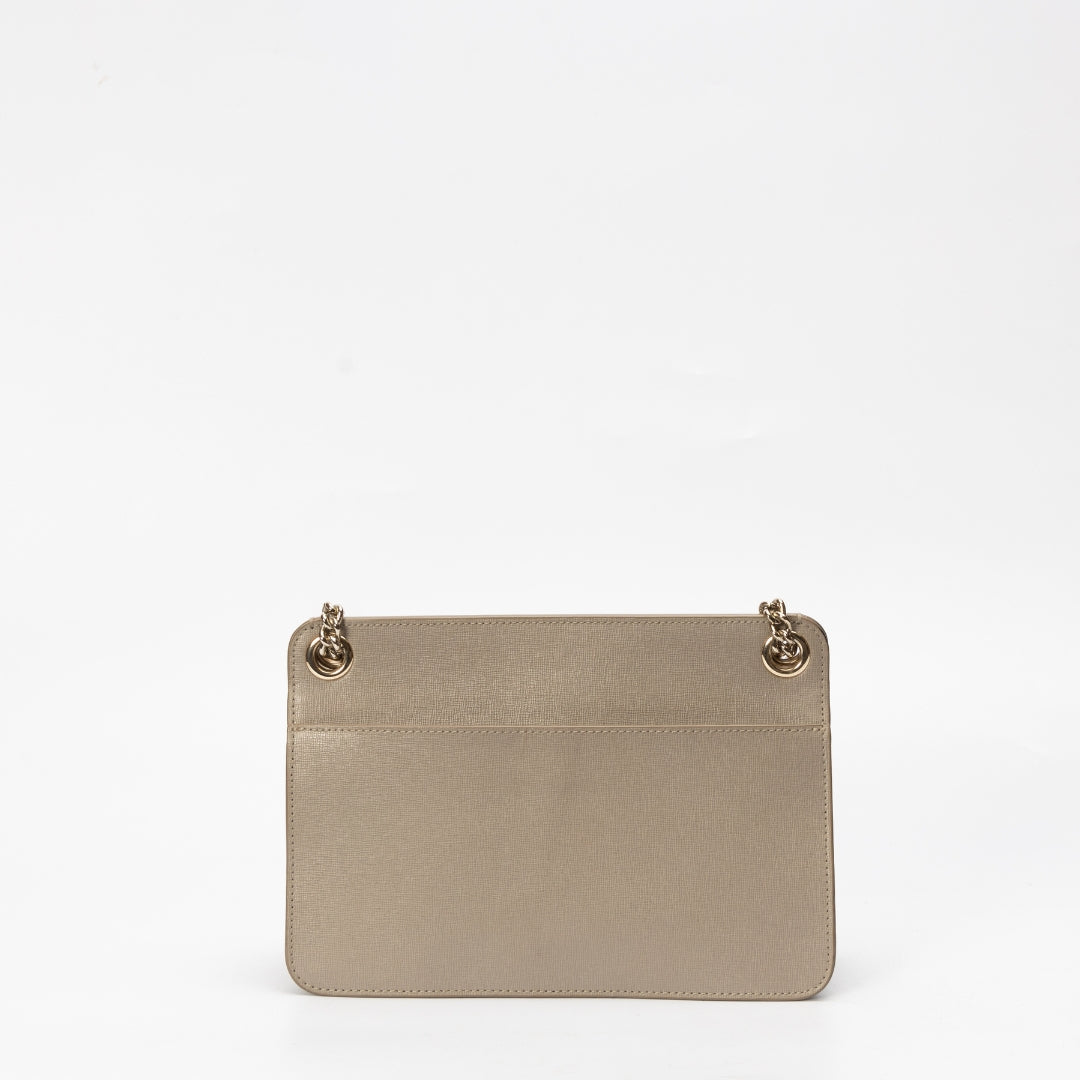 Furla Grey Venere Small Leather Crossbody Bag