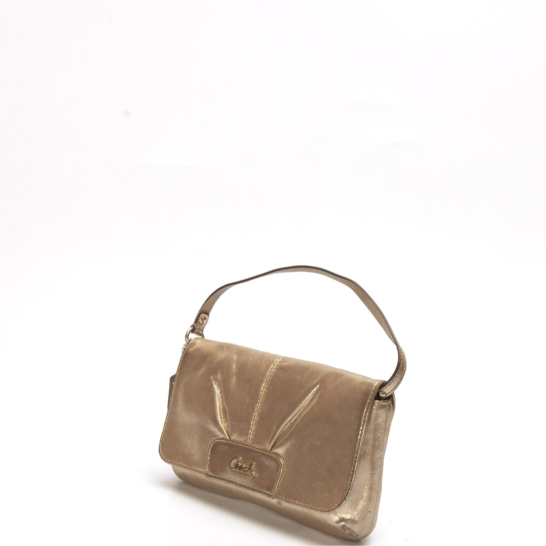 Coach Ashley Metallic Gold Pochette Bag