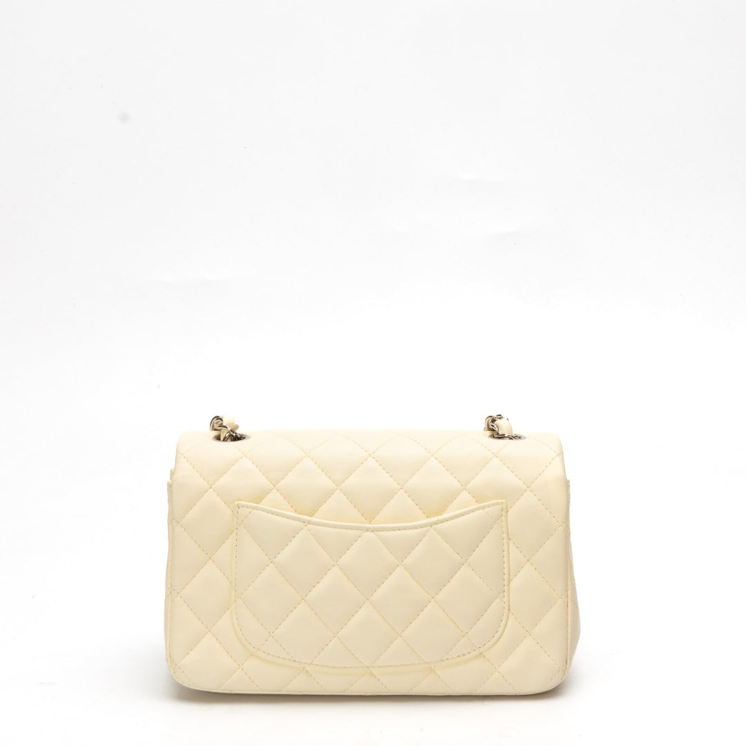 Chanel White Classic Mini Square Flap Bag
