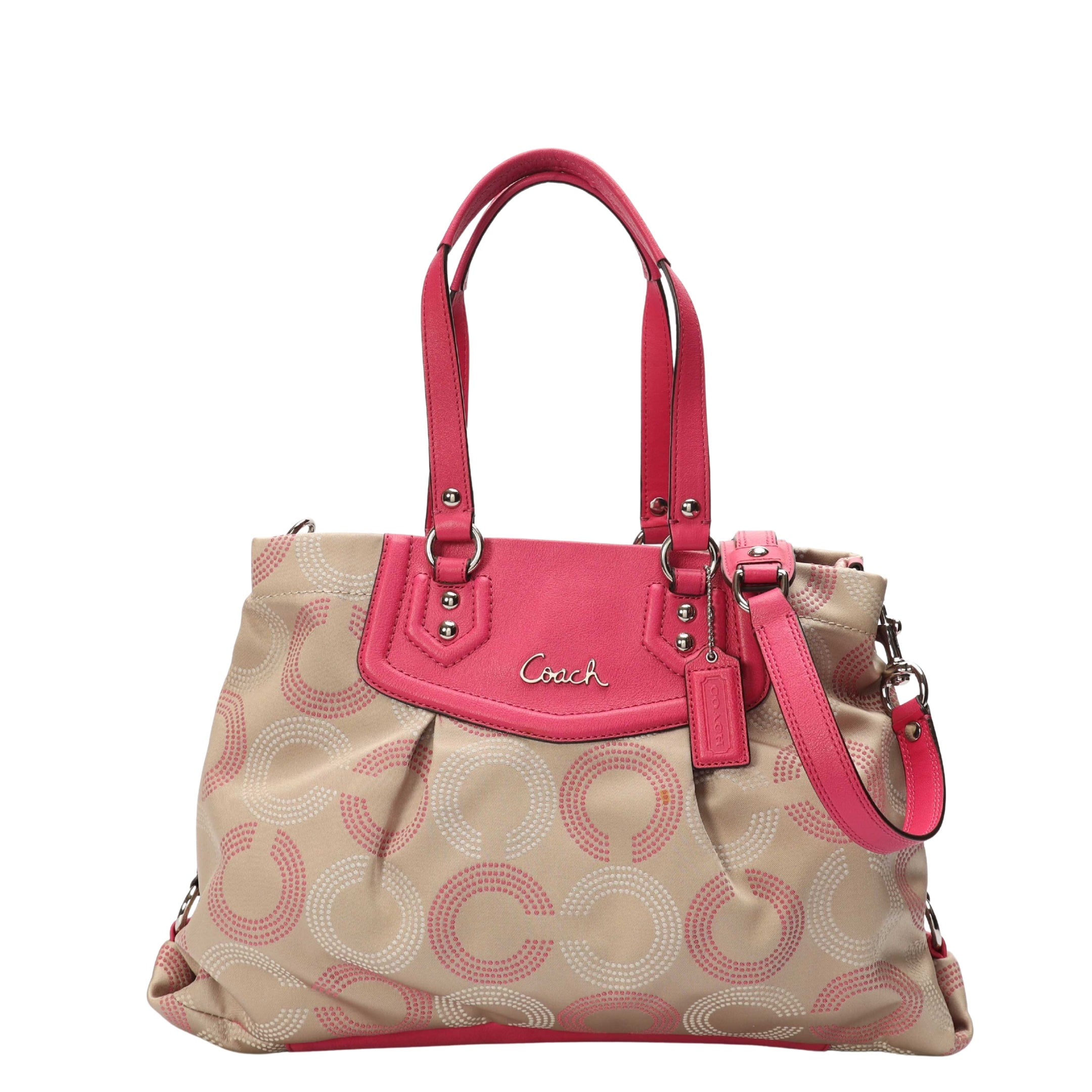 Coach Ashley Pink Beige OP Satchel