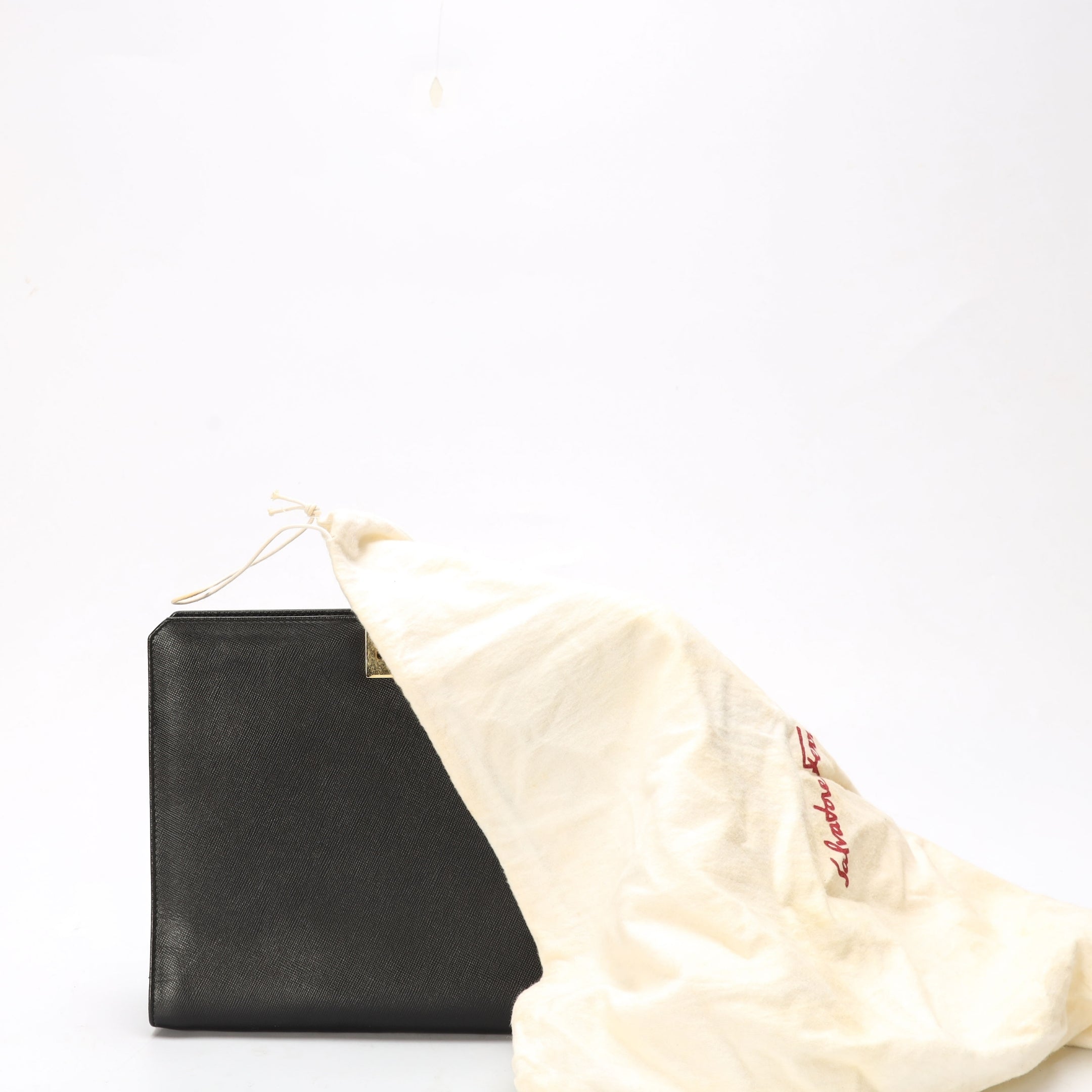 Salvatore Ferragamo Black Diana clutch