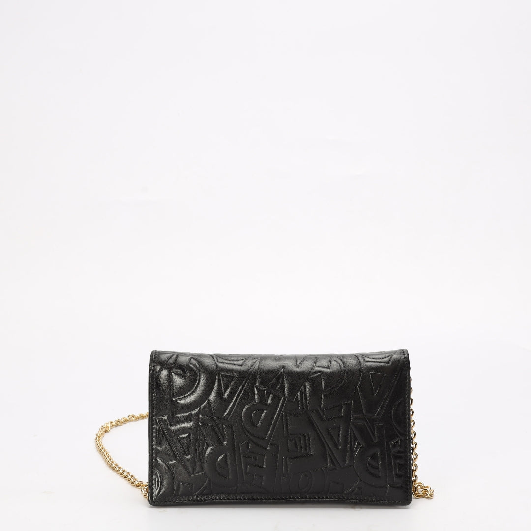 Salvatore Ferragamo Black Clutch on Chain