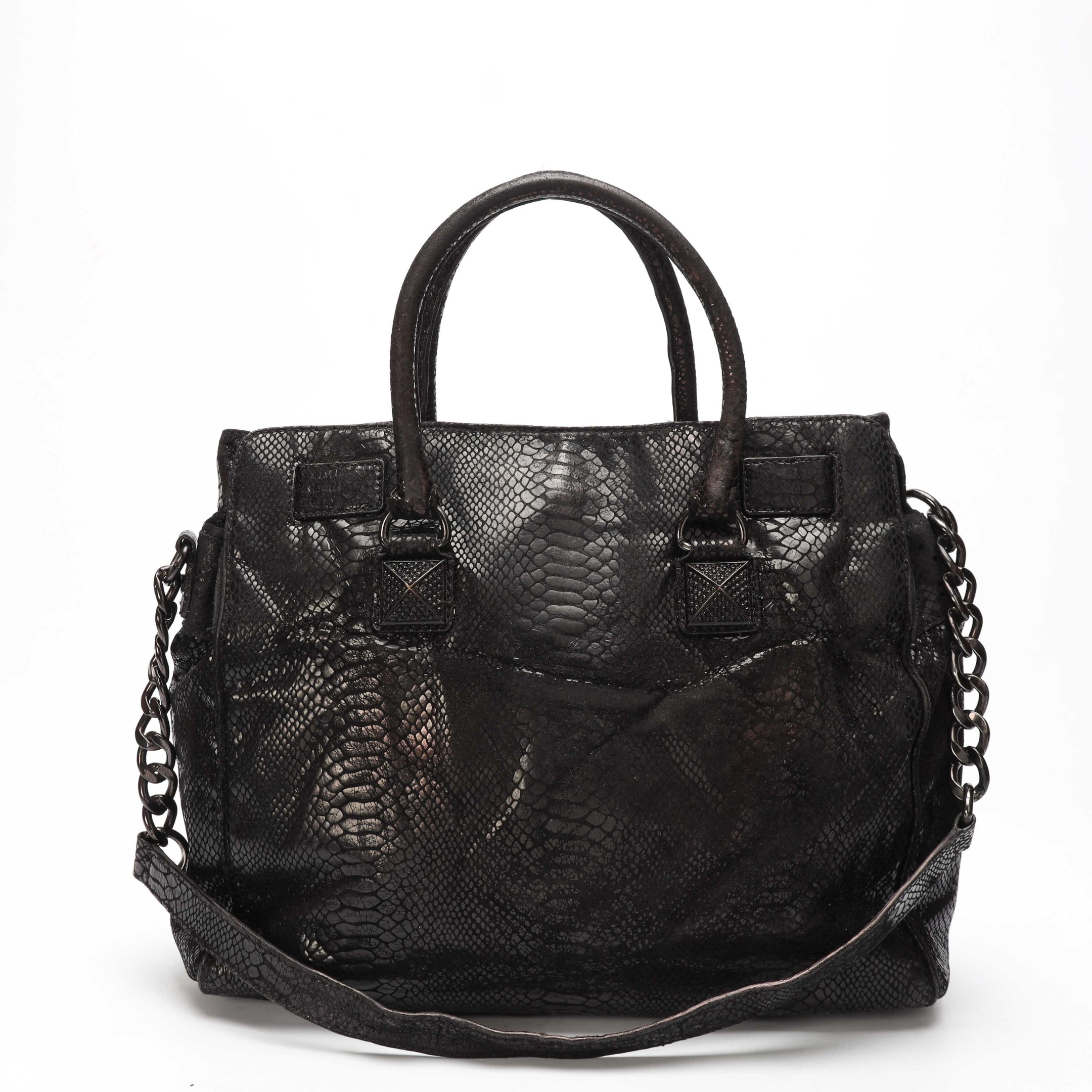 Michael Kors Black Python Convertible Tote