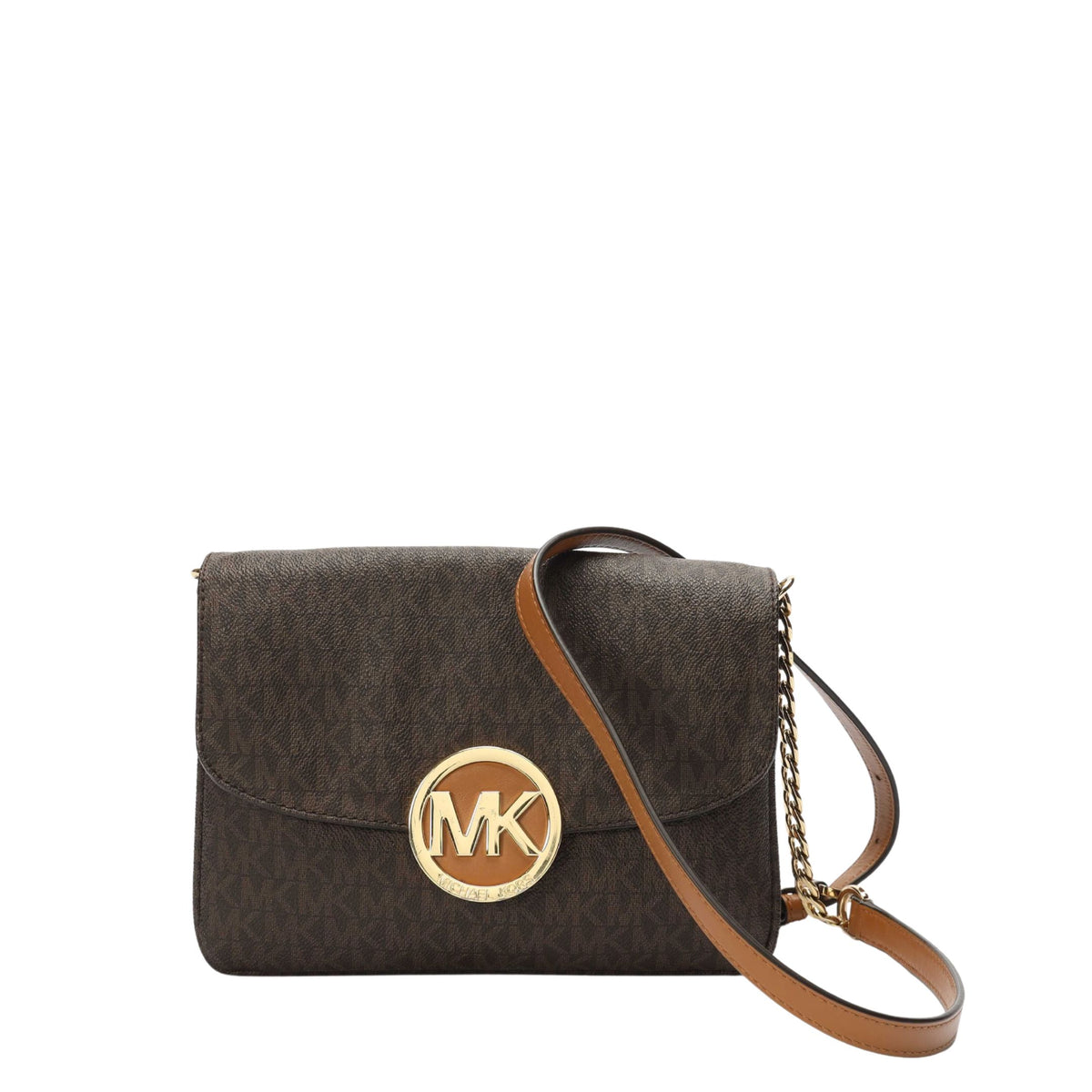 Michael Kors Fulton Flap Brown Crossbody Bag