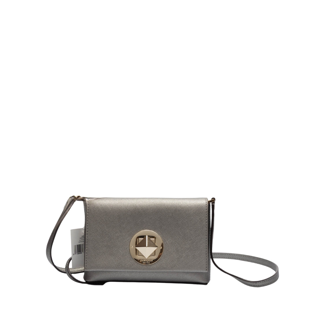 Kate Spade Grey Saffiano Leather Crossbody Bag - Main Image