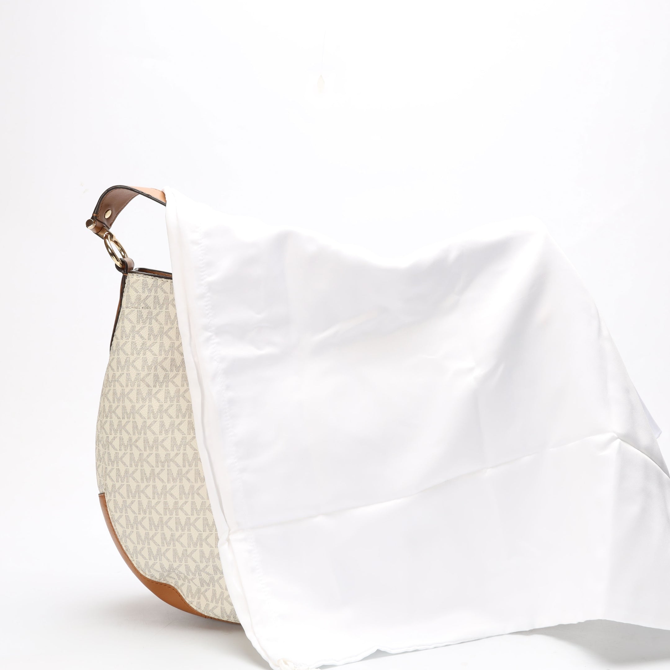 Michael Kors Brooke White Logo Hobo Bag