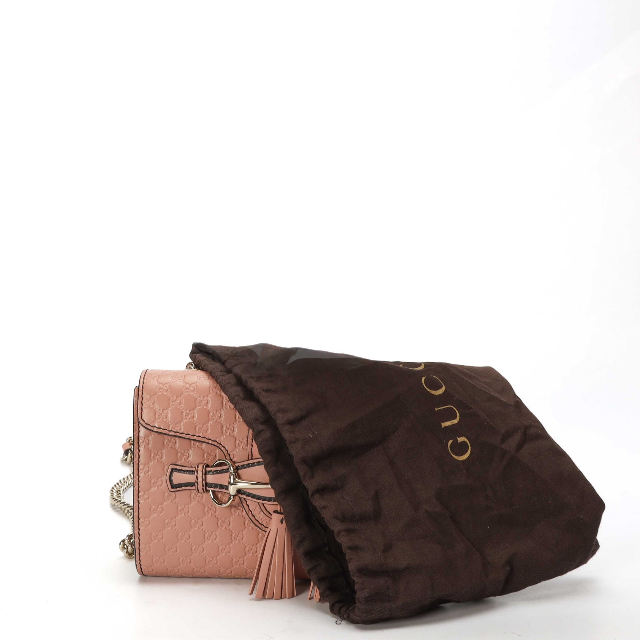 Gucci Pink Microguccissima Emily Chain Crossbody Bag