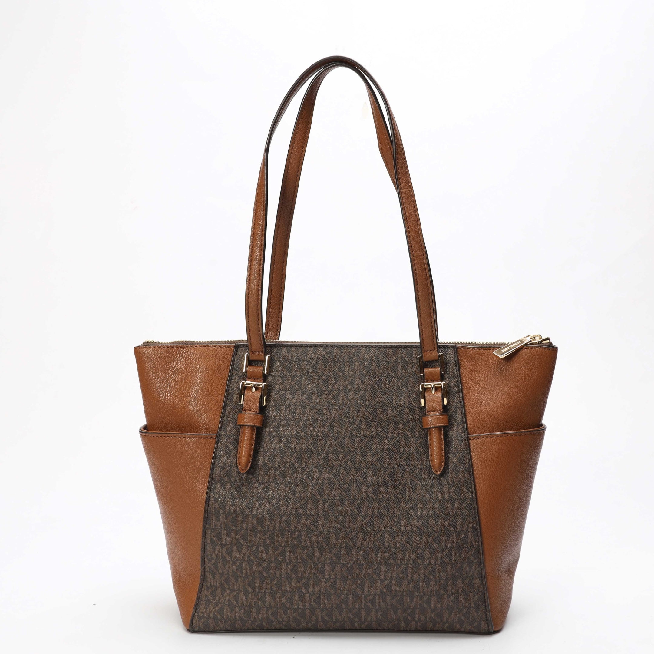Michael Kors Charlotte Brown Large Logo Tote