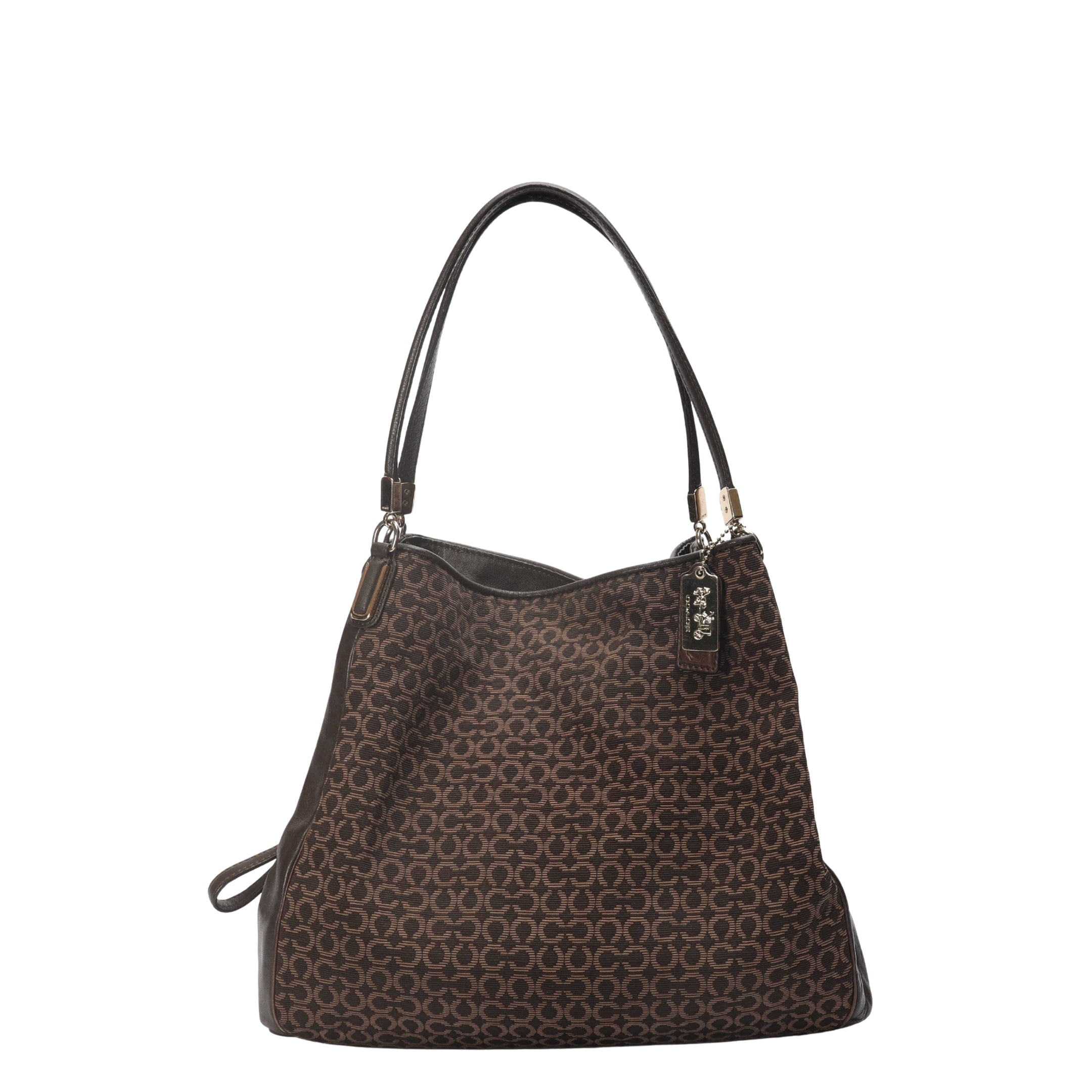 Coach Brown Signature Canvas Edie Shoulder Bag