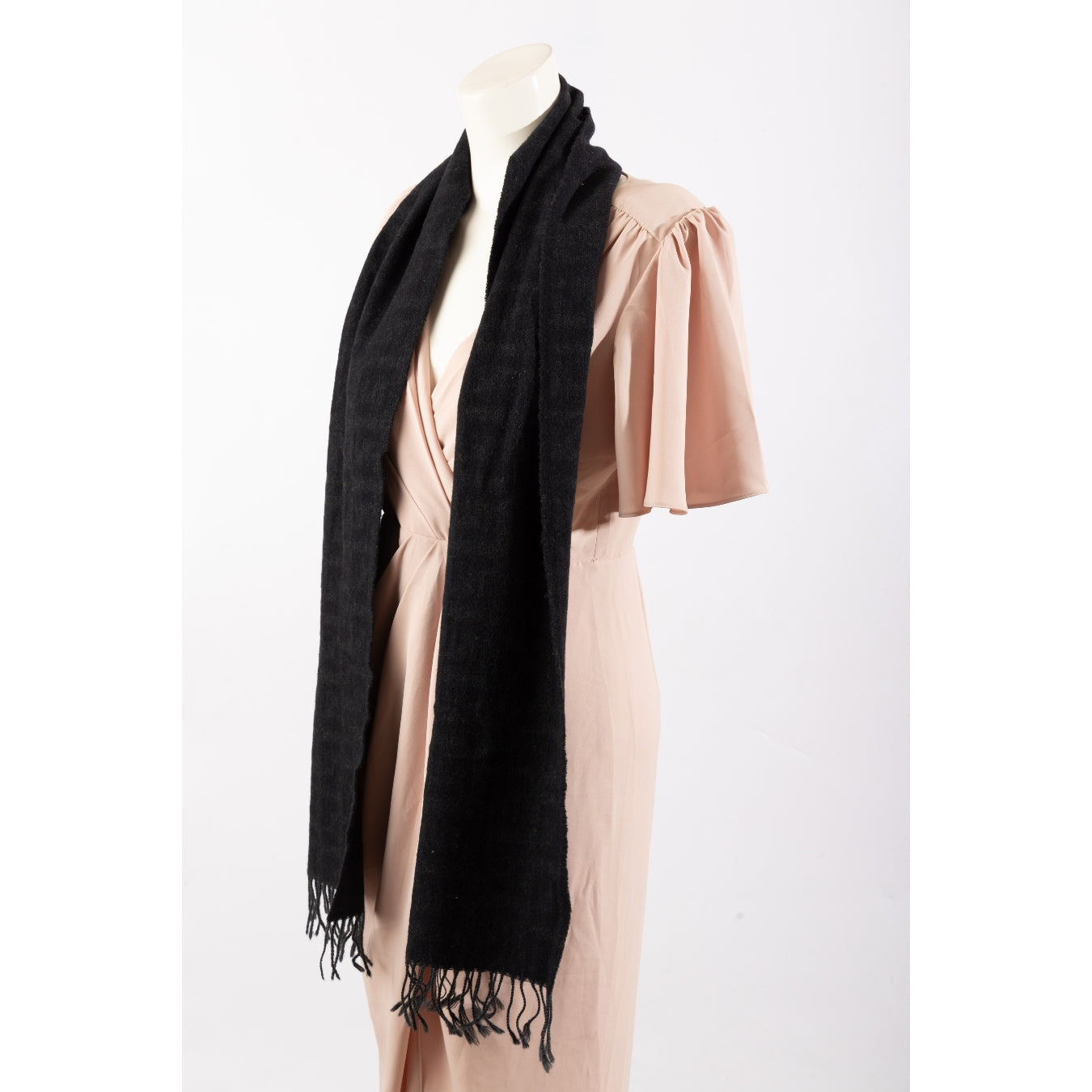 Fendi FF Navy Blue Wool Scraf