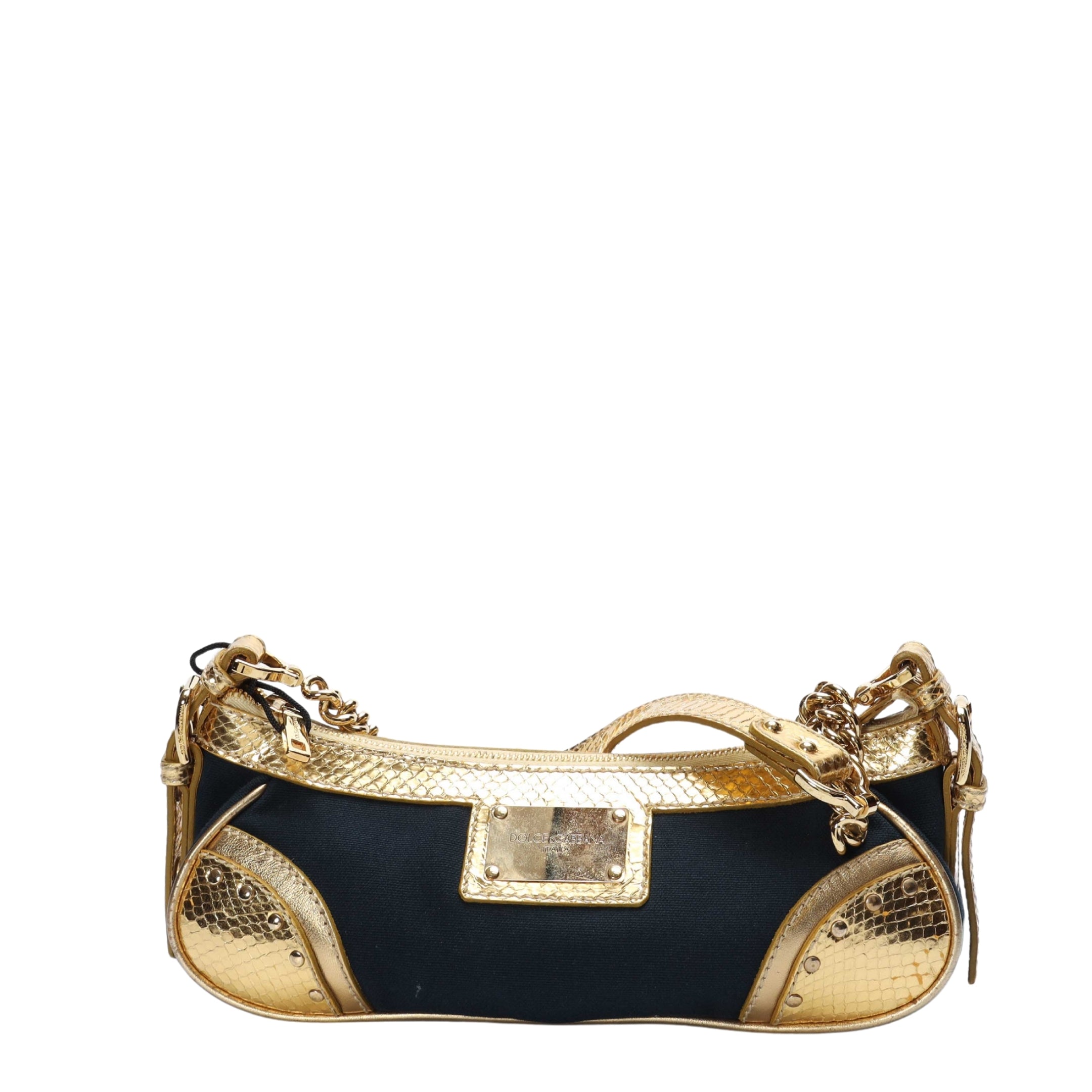 Dolce and Gabbana Black Gold Shoulder Bag