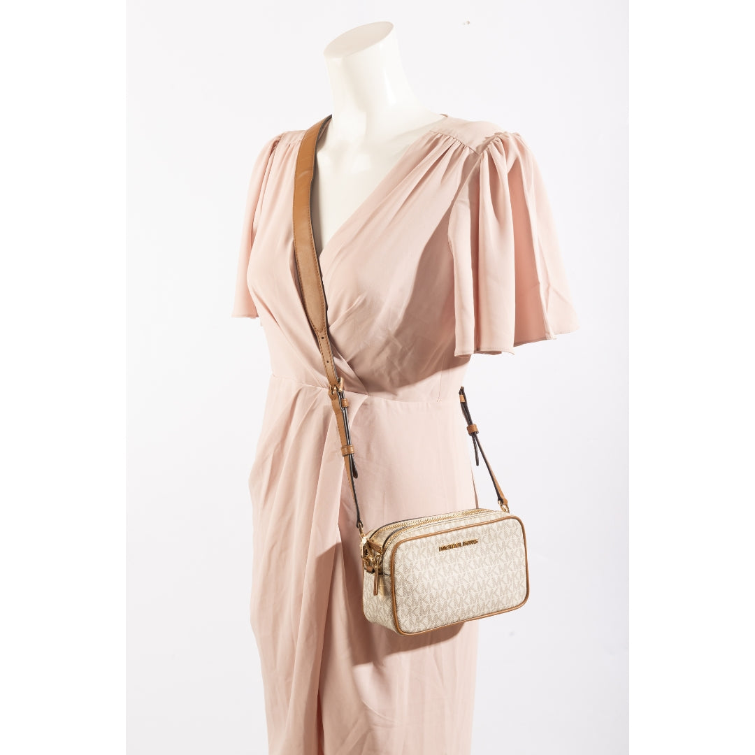 Michael Kors Vanilla Jet Set Logo Crossbody Bag