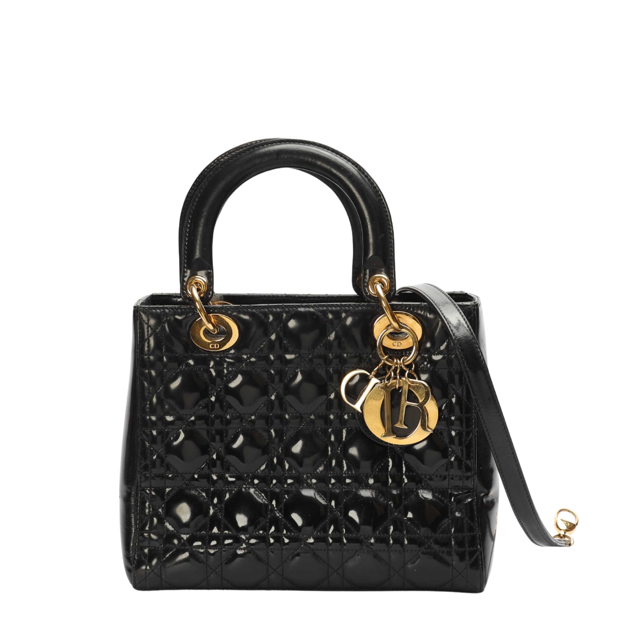 Dior Black Cannage Medium Lady Dior Satchel