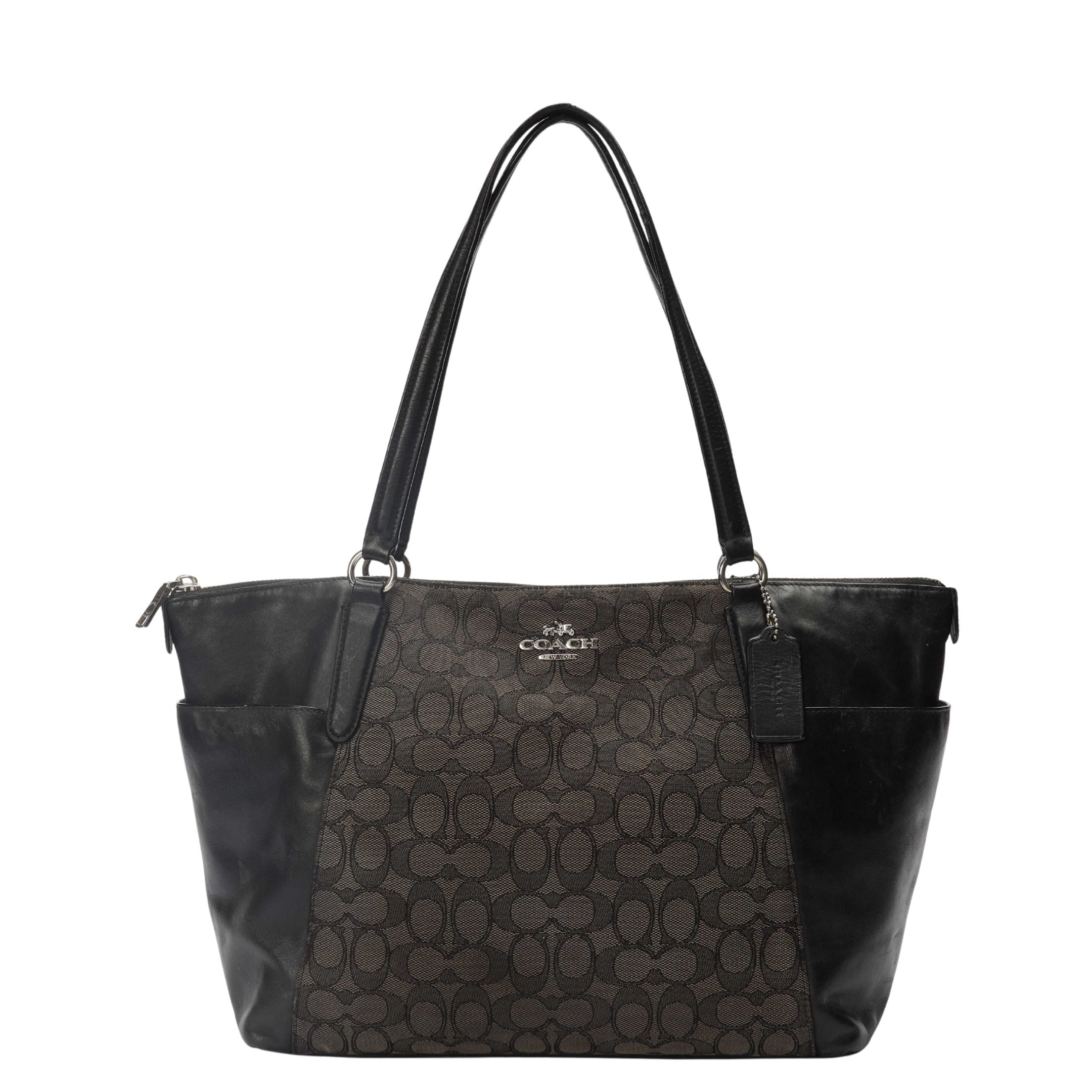 Coach Black Signature Canvas Ava Tote