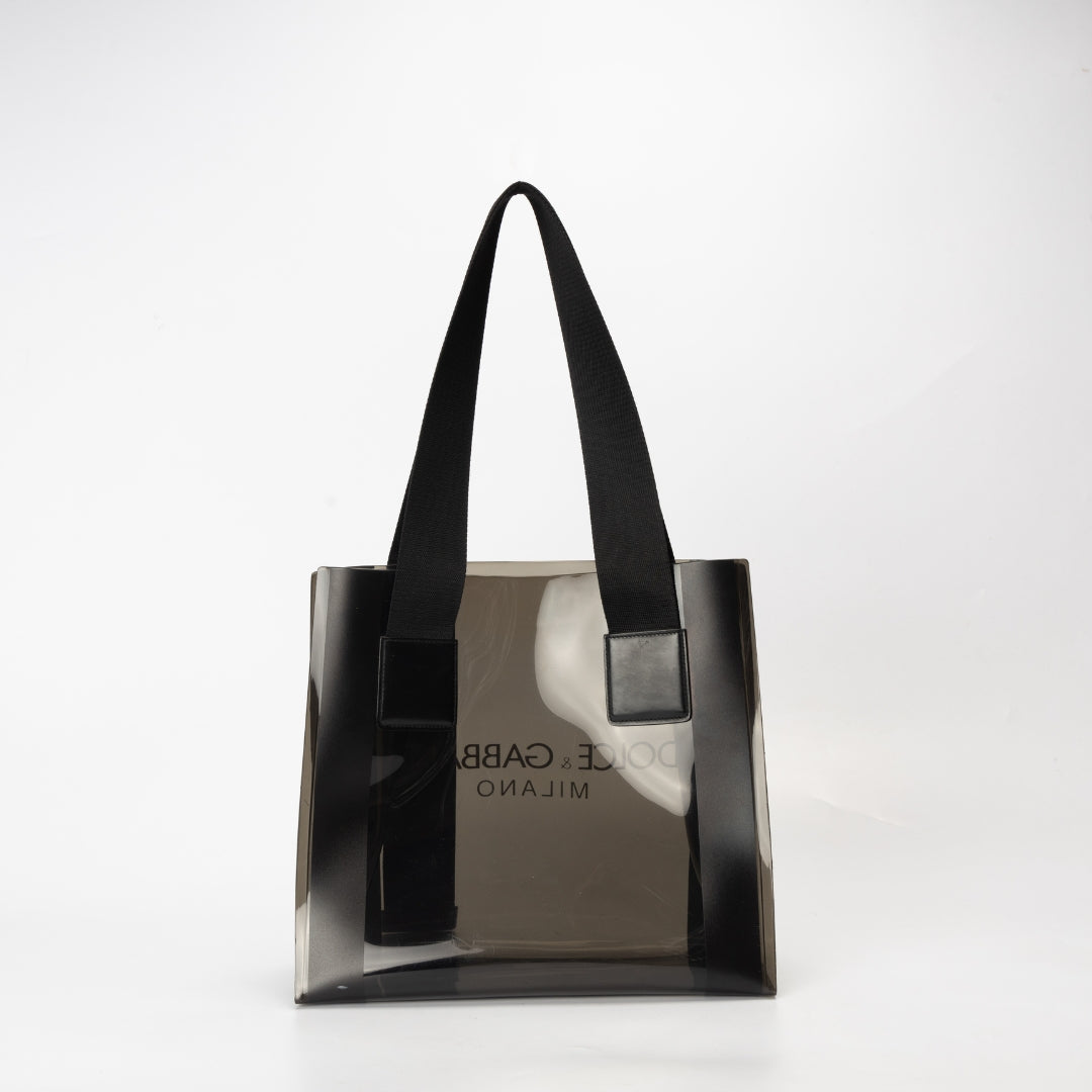 Dolce & Gabbana Black PVC Strap Tote Bag