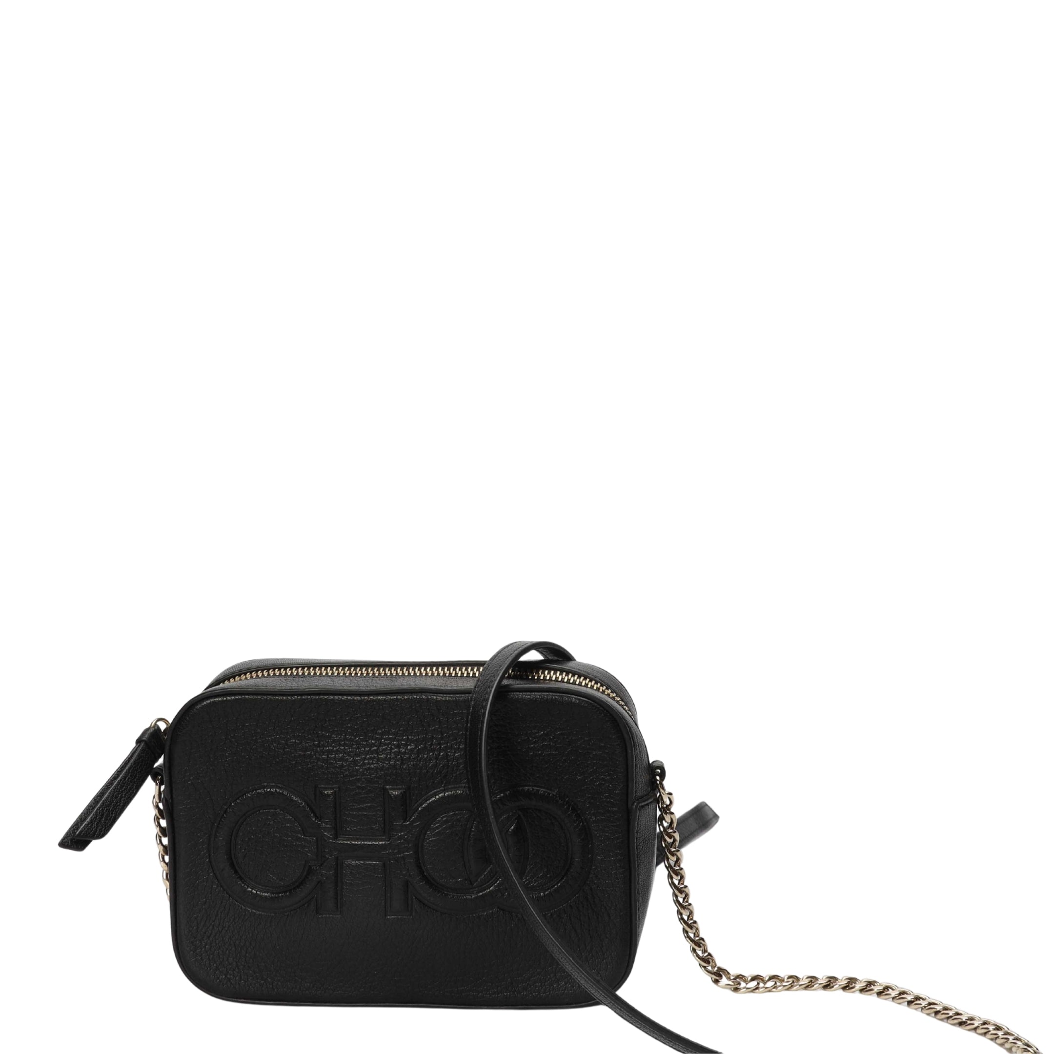 Jimmy Choo Balti Embossed Black Camera Bag