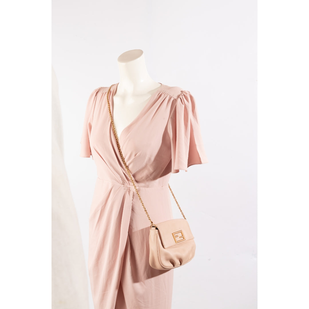 Fendi Leather Fendista Pochette Crossbody Bag