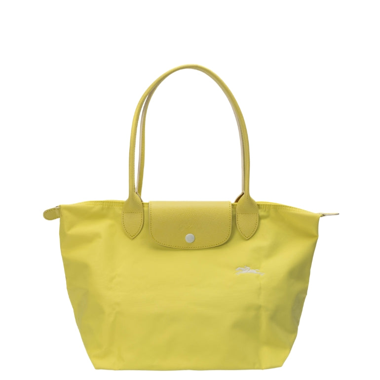 Longchamp Le Pliage Club Small Nylon Short Handle Tote Prune Lemon