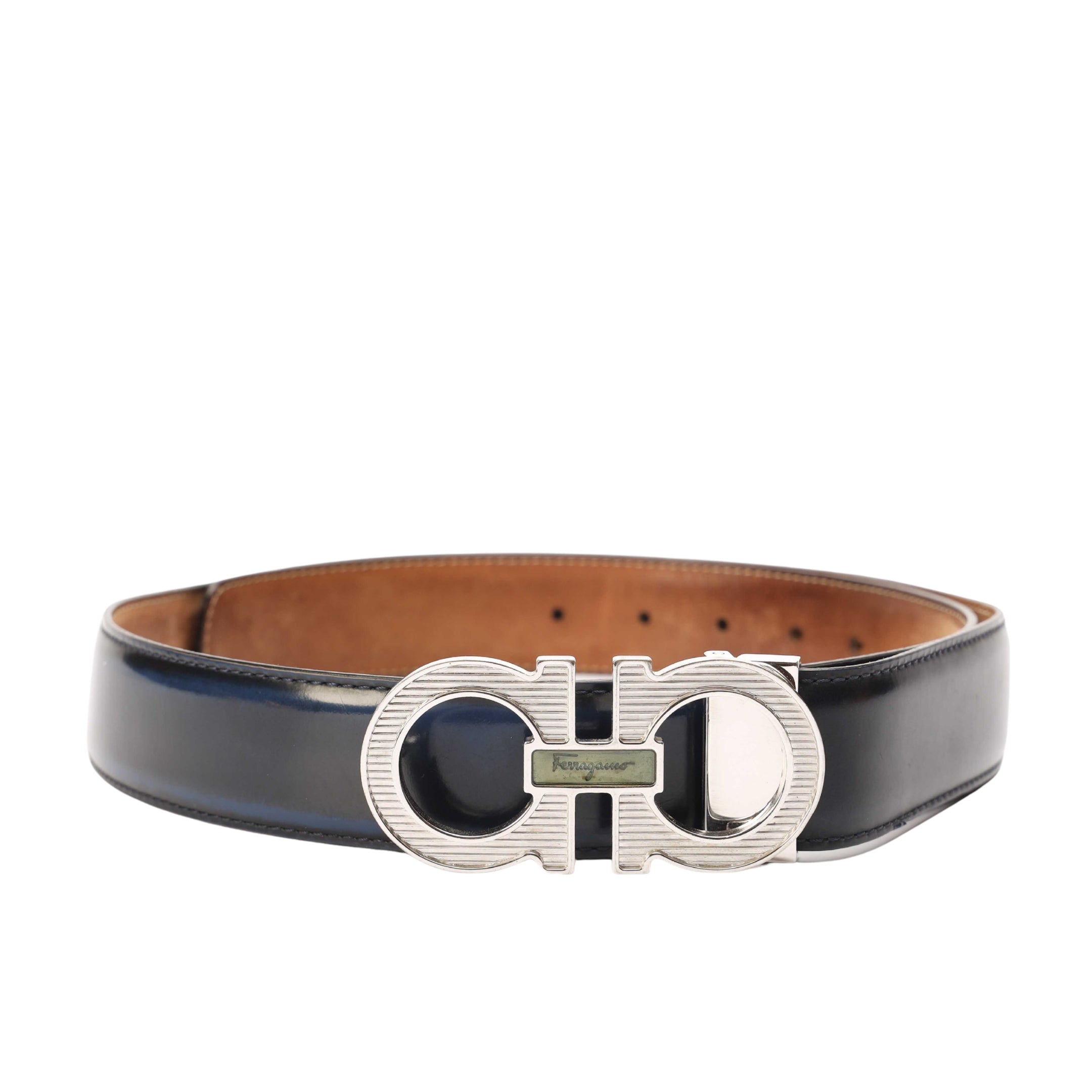 Salvatore Ferragamo Black Gancini Belt