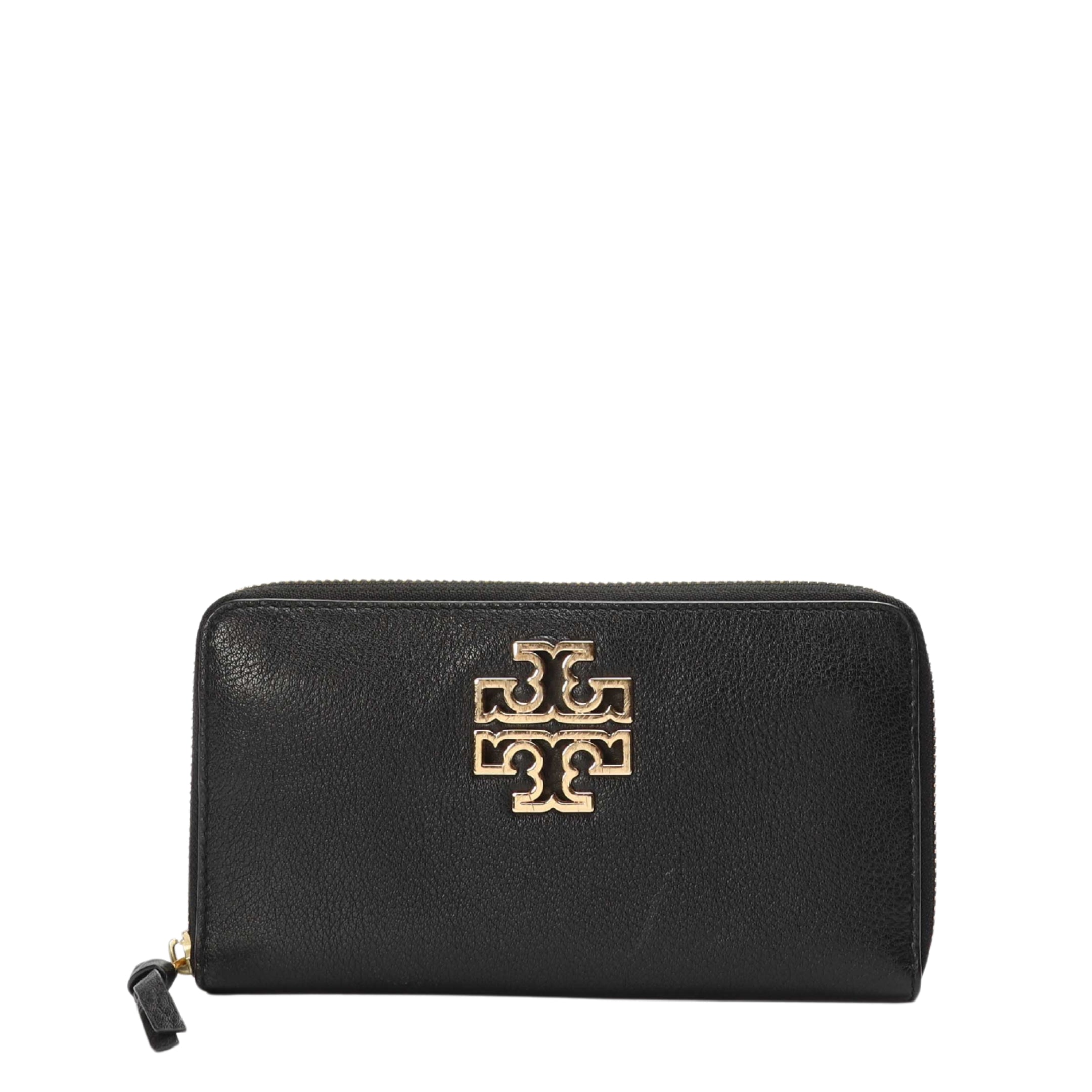 Tory Burch Black Britten Zip Around Wallet