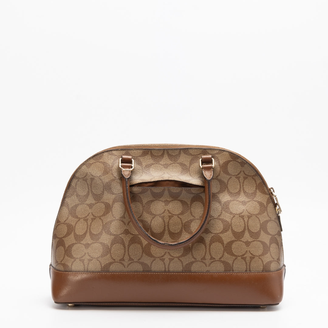 Coach Brown Coated Canvas and Leather Sierra Satchel
