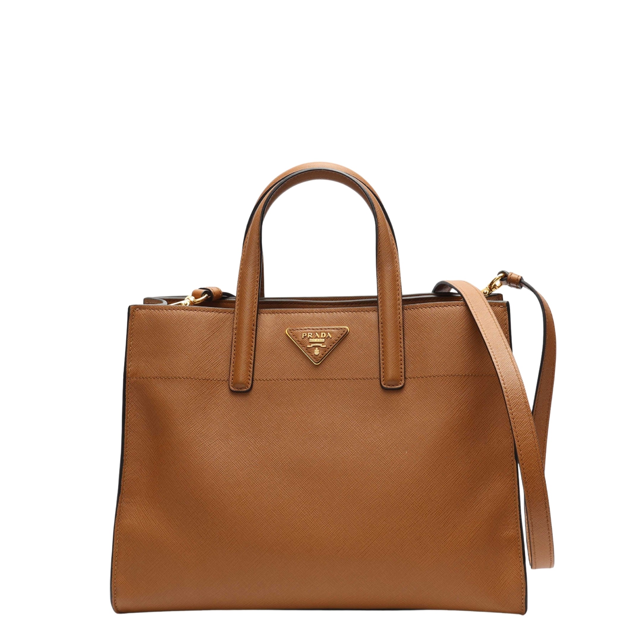 Prada Tan Soft Galleria Convertible Tote