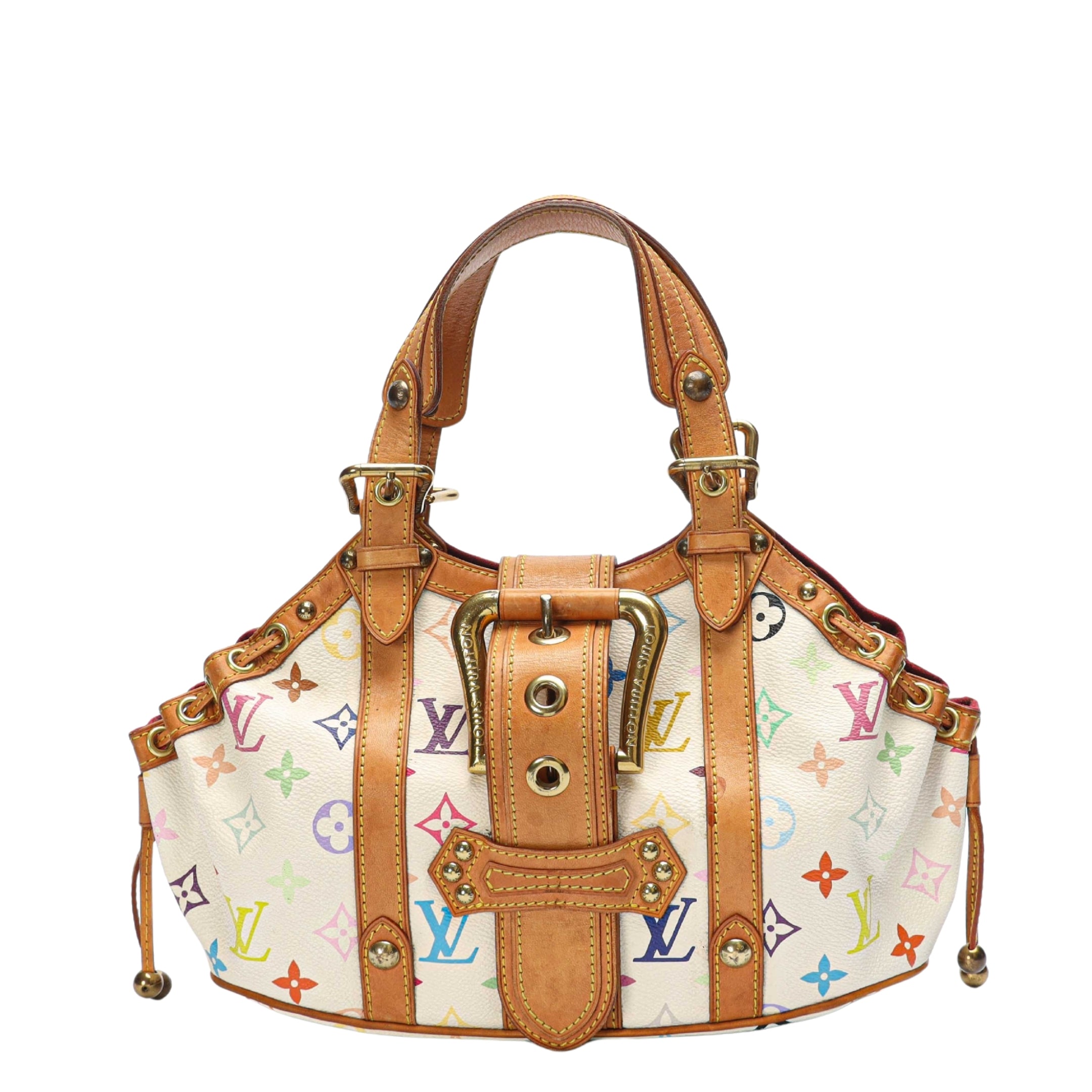 Louis Vuitton White Multicolor Canvas Theda GM Bag