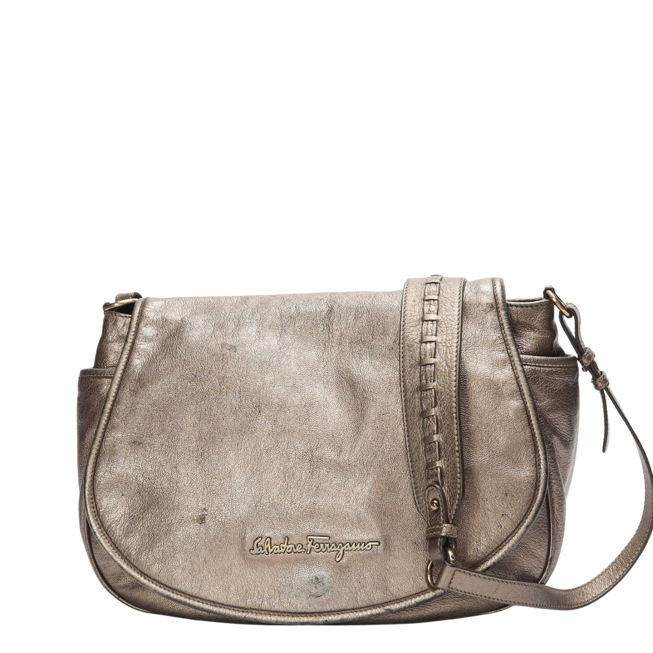 Salvatore Ferragamo Metallic Messenger Bag