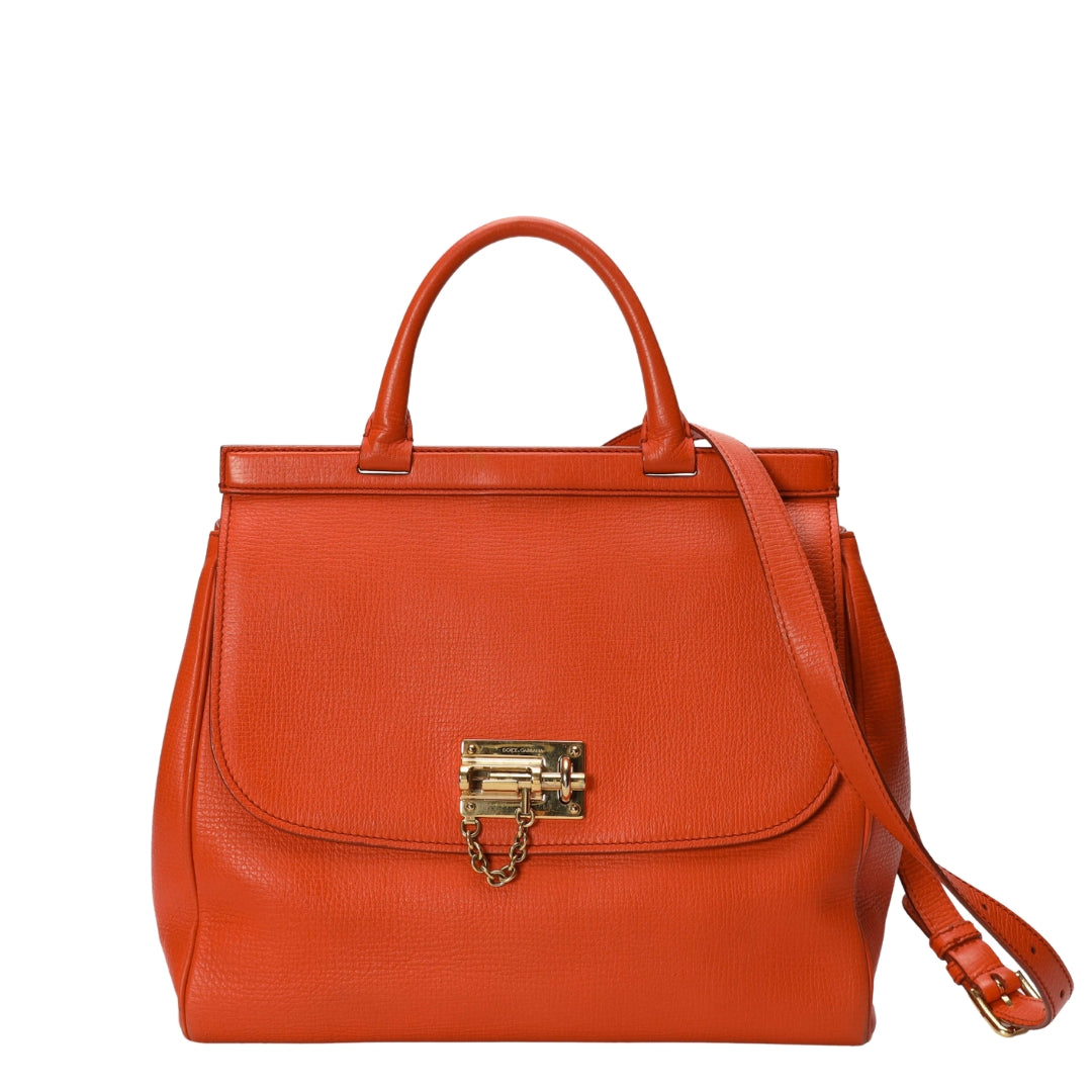 Dolce & Gabbana Orange Miss Monica Top Handle Bag