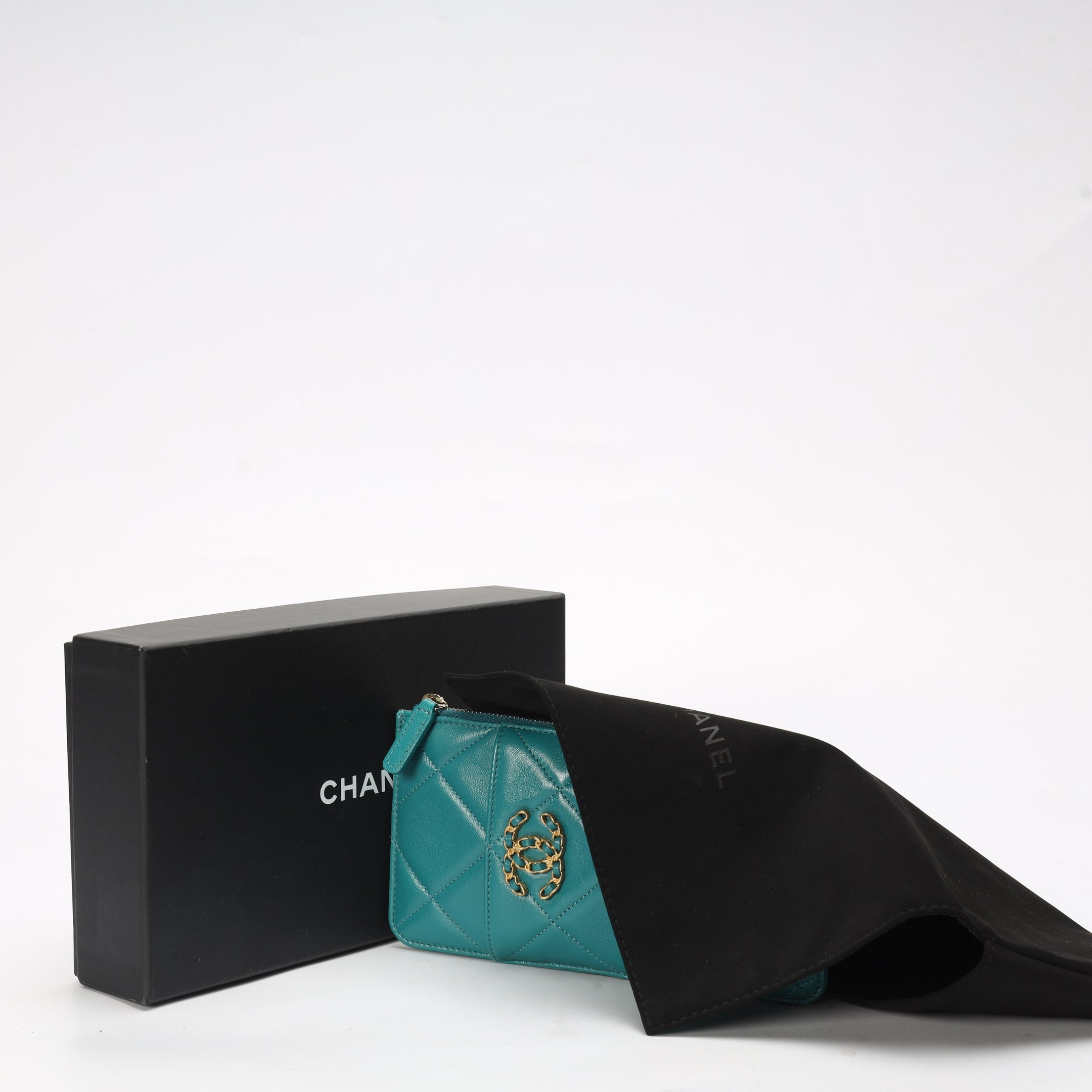 Chanel 19 Turquoise Phone and Card Holder