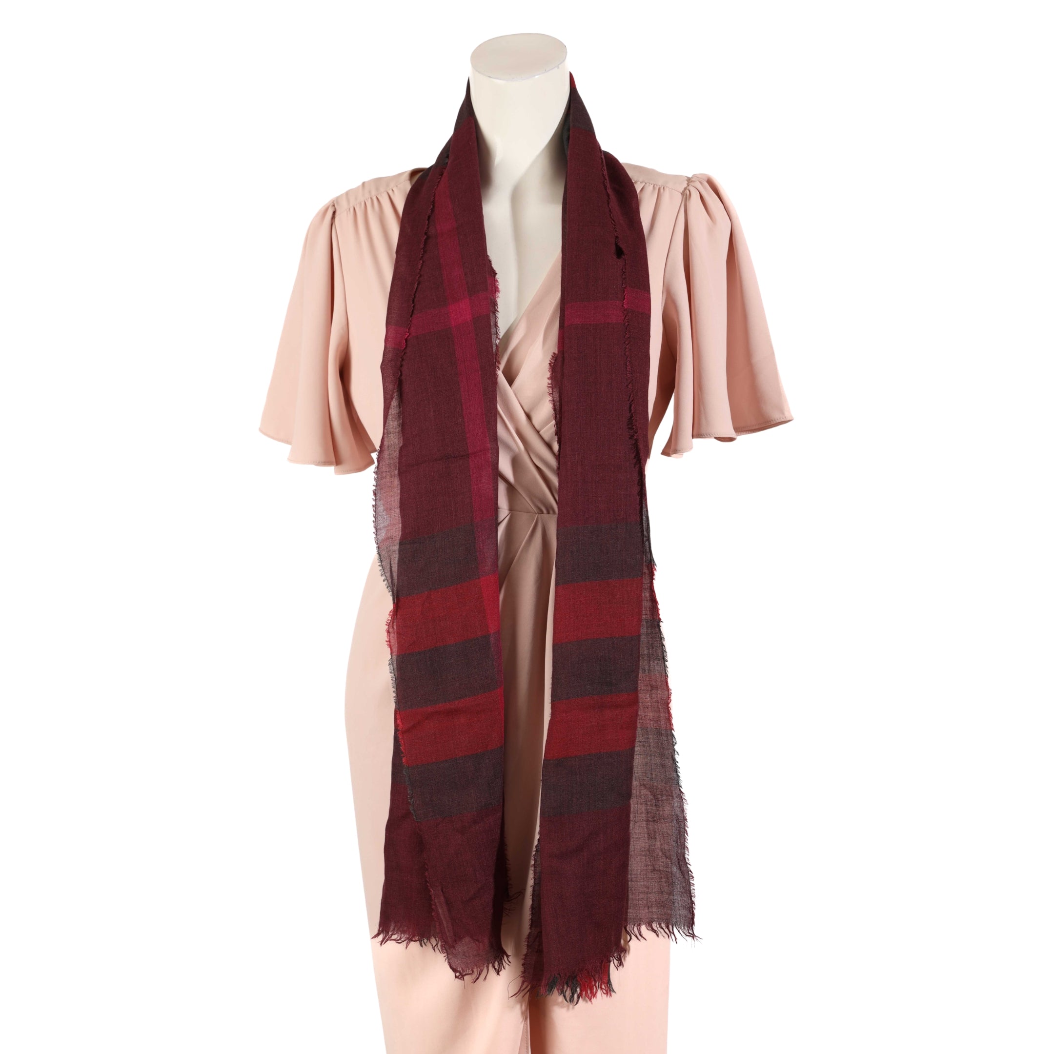Burberry Wool Nova Check Pattern Scarf