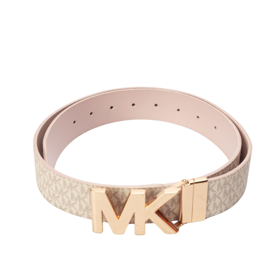 Michael Kors Logo Print Reversible Leather Belt