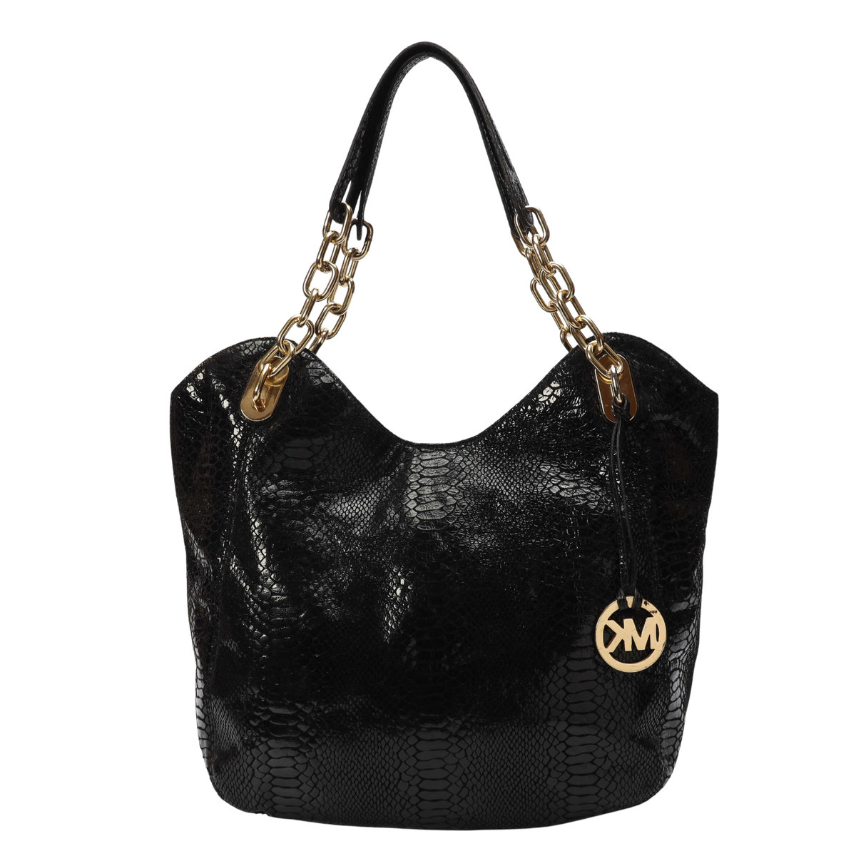 Michael Kors Embossed Black Shoulder Bag