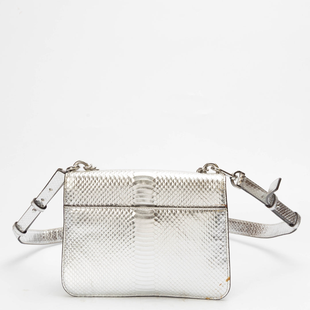 Michael Kors Sloan Editor Silver Shoulder Bag