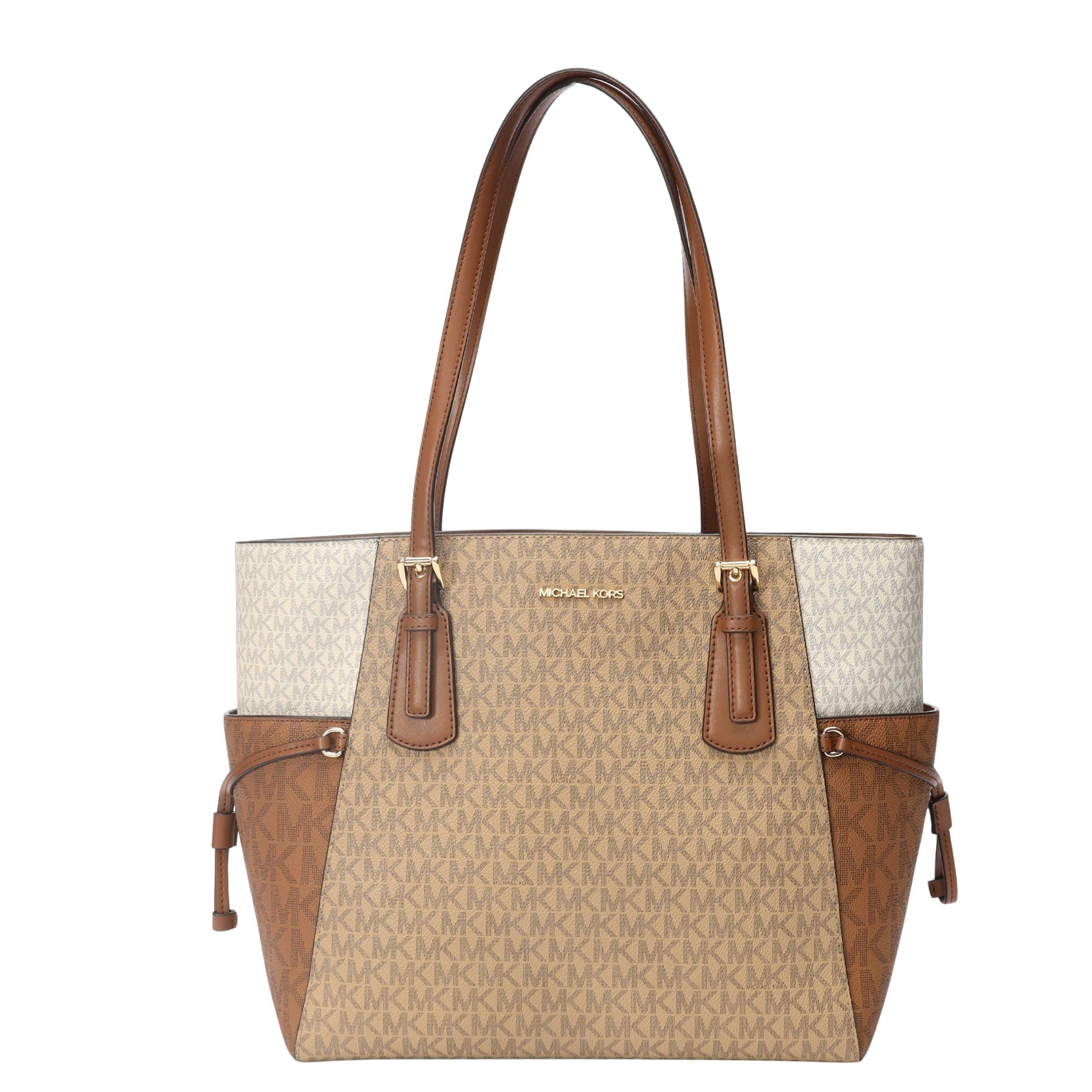 Michael Kors Voyager Color-Block Camel Logo Tote