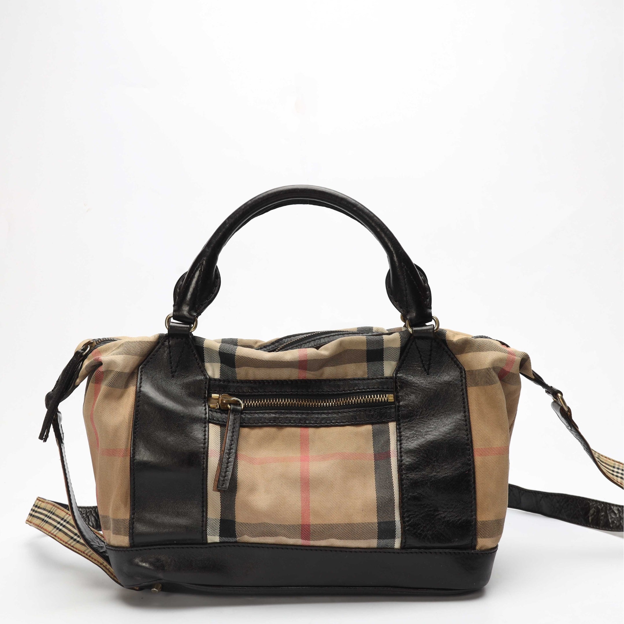 Burberry Nova Check Black/Beige Convertible Satchel