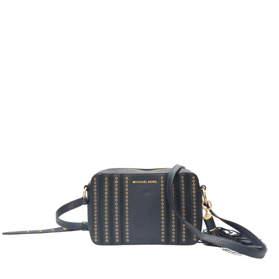 Michael Kors Blue Jet Set Studded Shoulder Bag