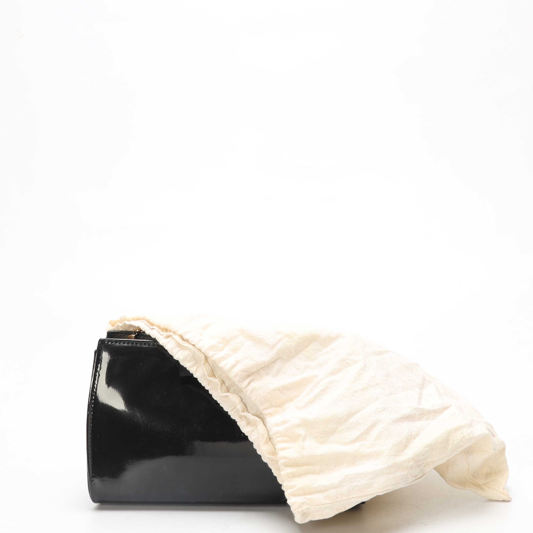 Salvatore Ferragamo Black Vara Piuma Chain Clutch