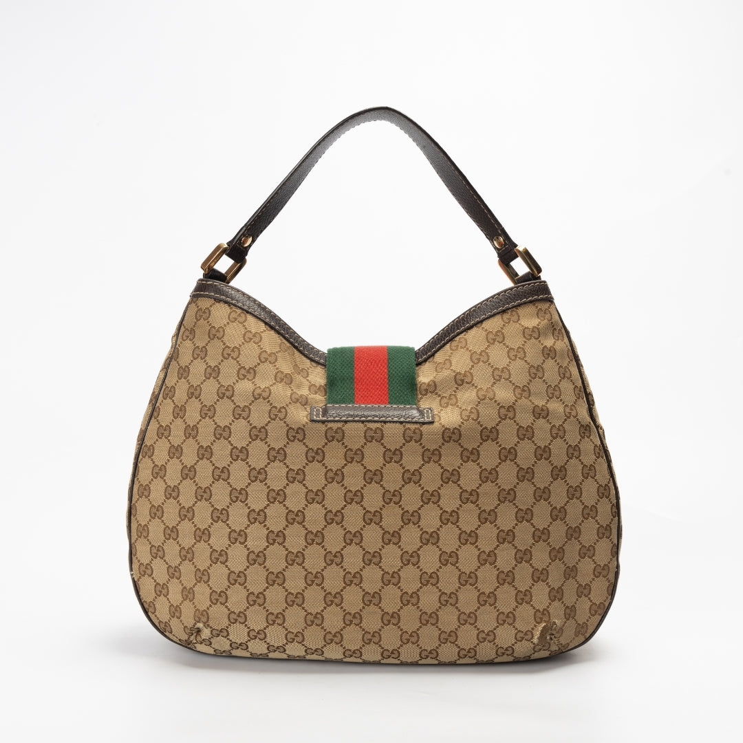 Gucci GG Guccissima Web Canvas Hobo Bag