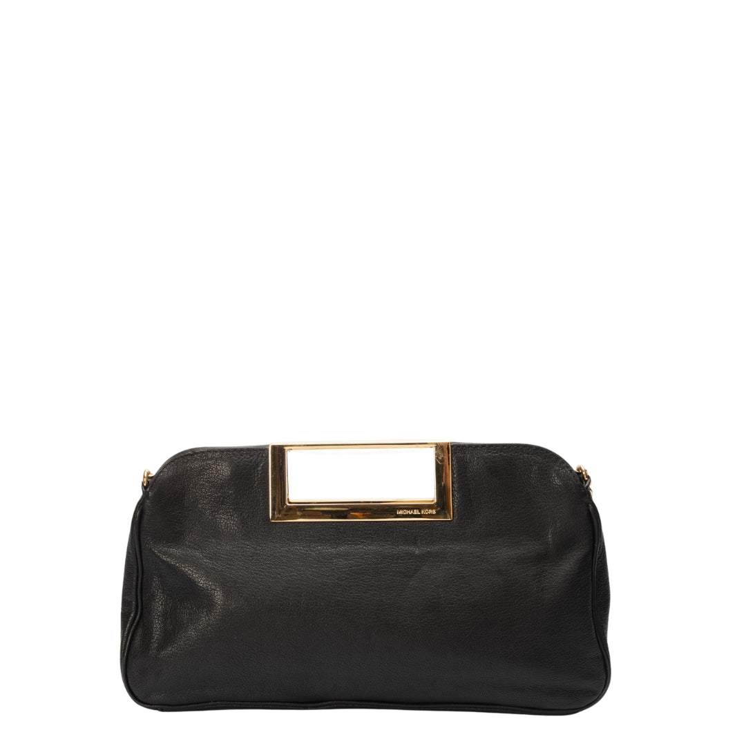 Michael Kors Black Berkley Clutch On Chain