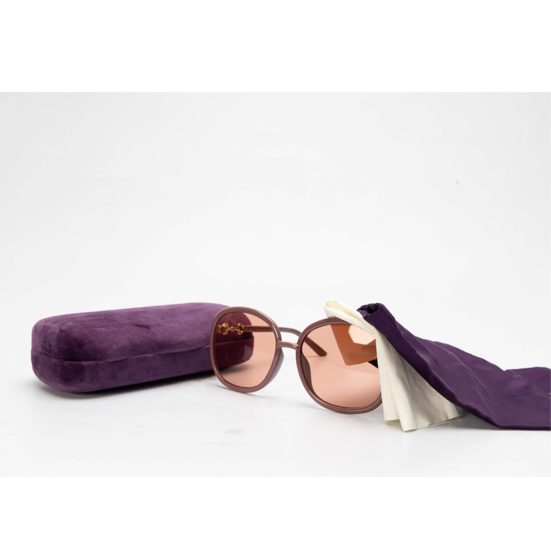 Gucci Mauve Frame Orange Lens Women Sunglasses