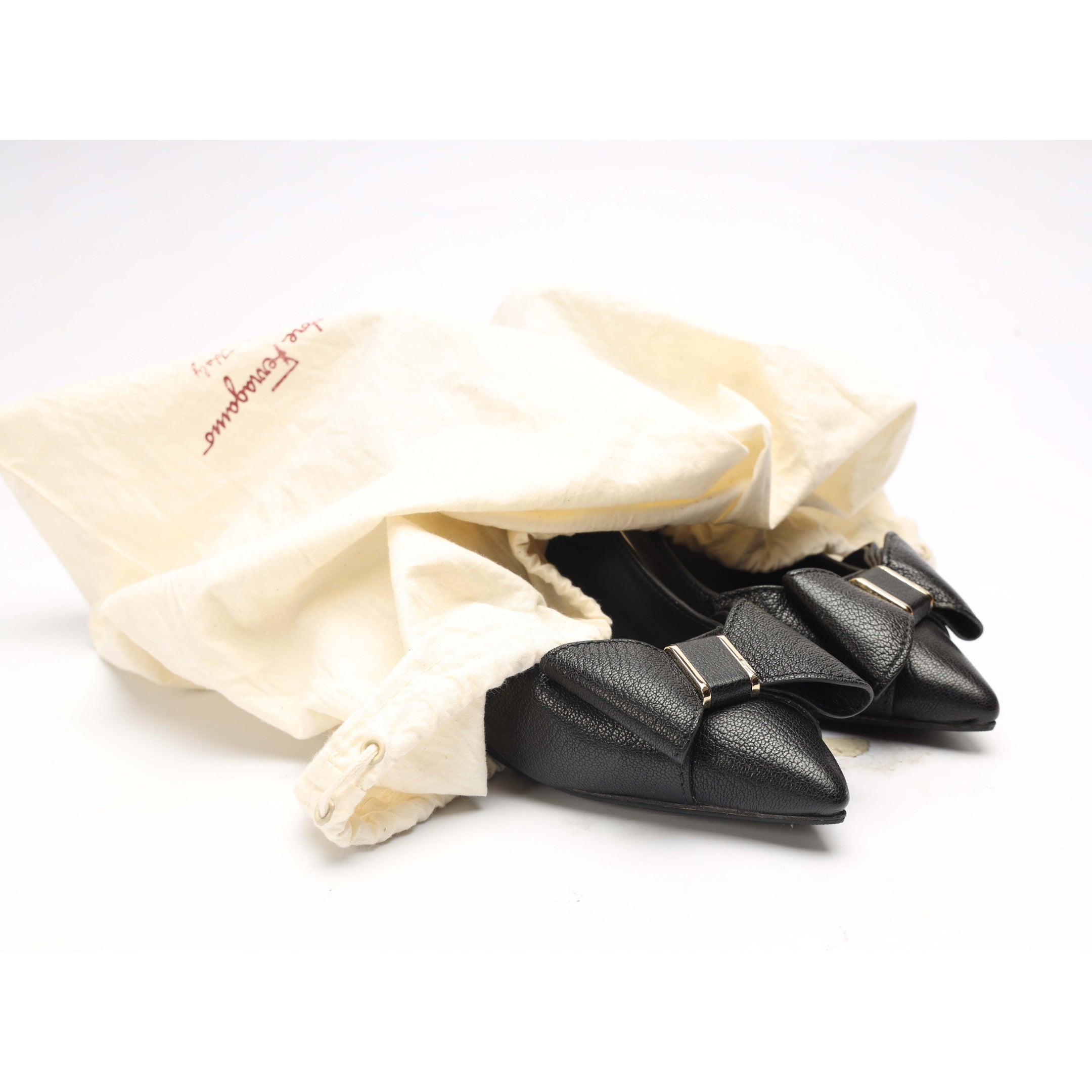 Salvatore Ferragamo Zoey Black Bow Pumps