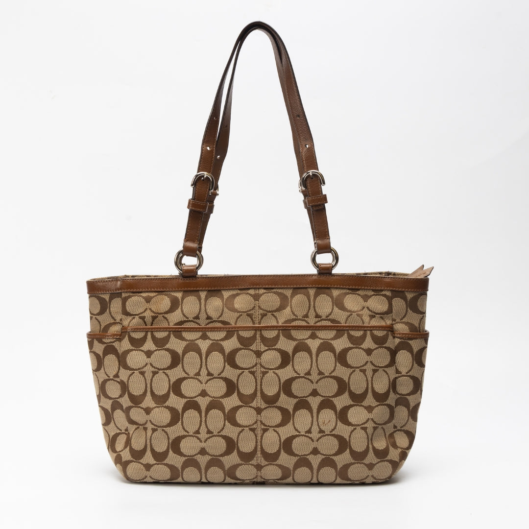 Coach Brown Canvas Monogram Shoulder Bag