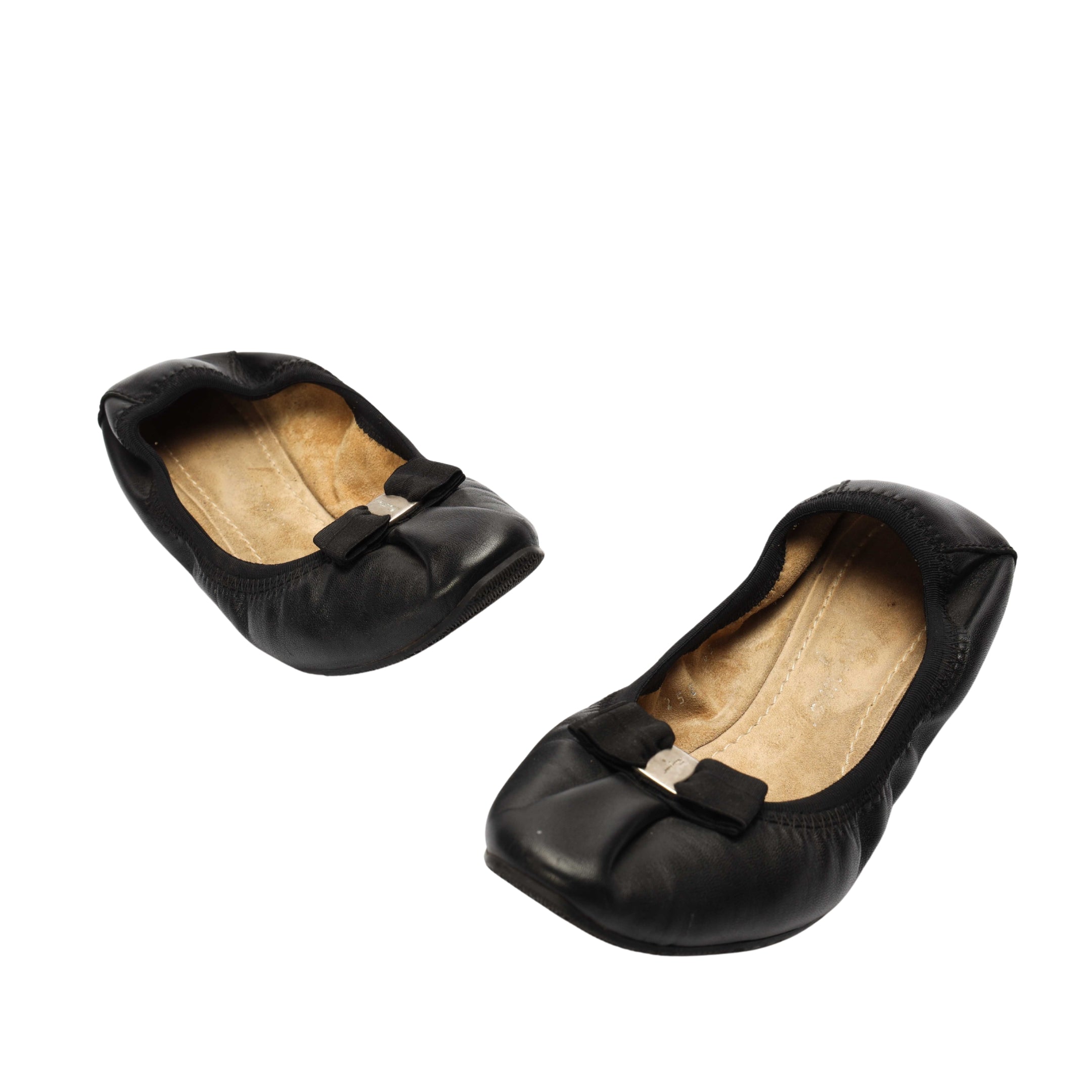 Salvatore Ferragamo Black My Joy Leather Ballet Flats