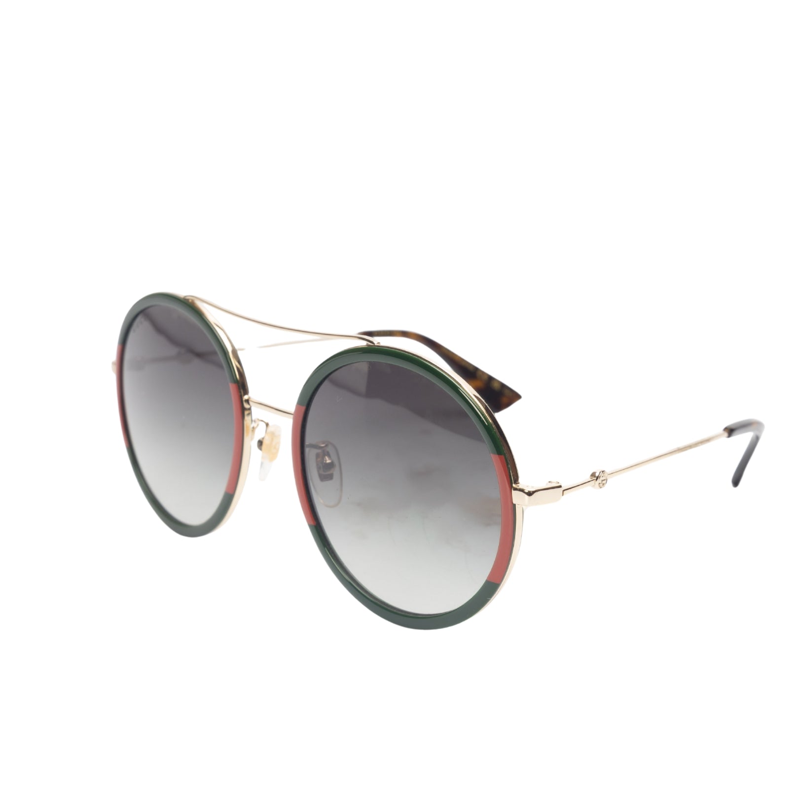 Gucci Stripe Oval Pilot Sunglasses