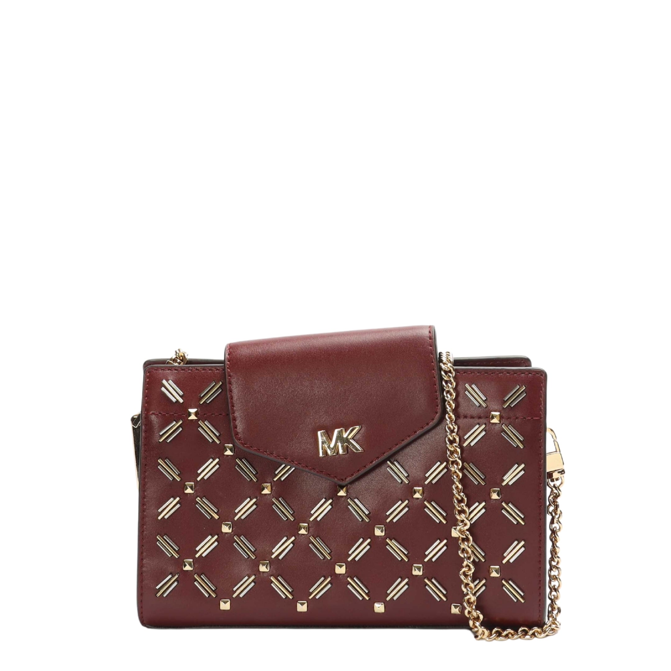 Michael Kors Maroon Floral Chain Sling Bag