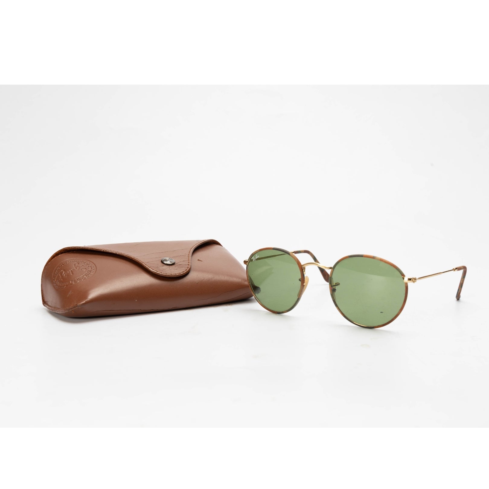 Ray Ban Green Lens Round Metal Sunglasses